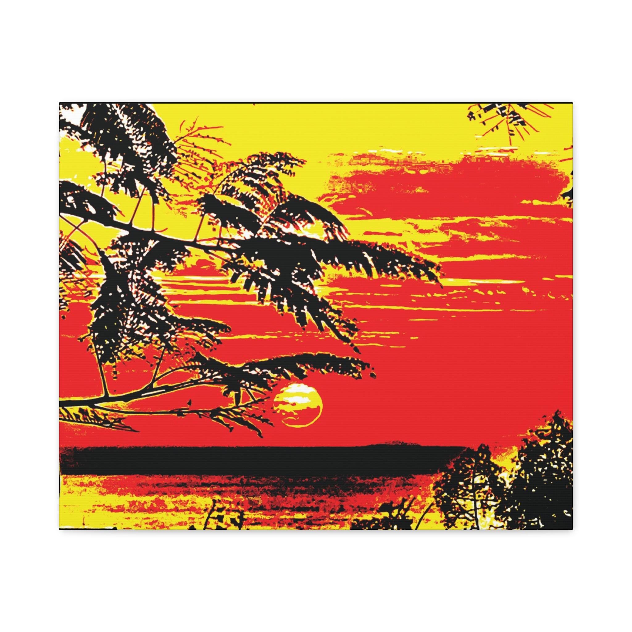Red Night Canvas Wall Art