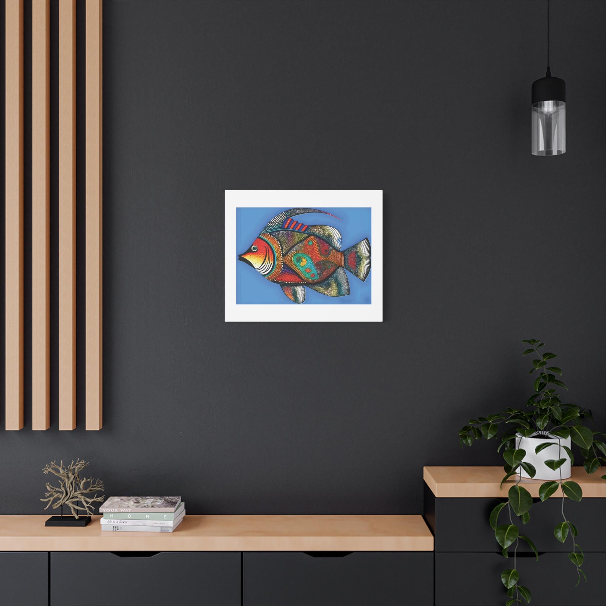 Fish on Blue - Canvas Wall Art