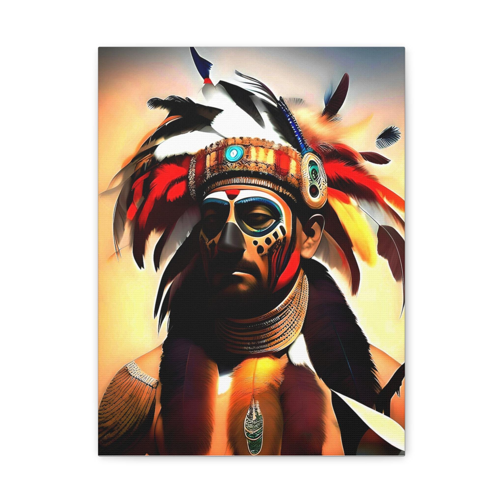 Painted Warrior - Canvas Wall Art