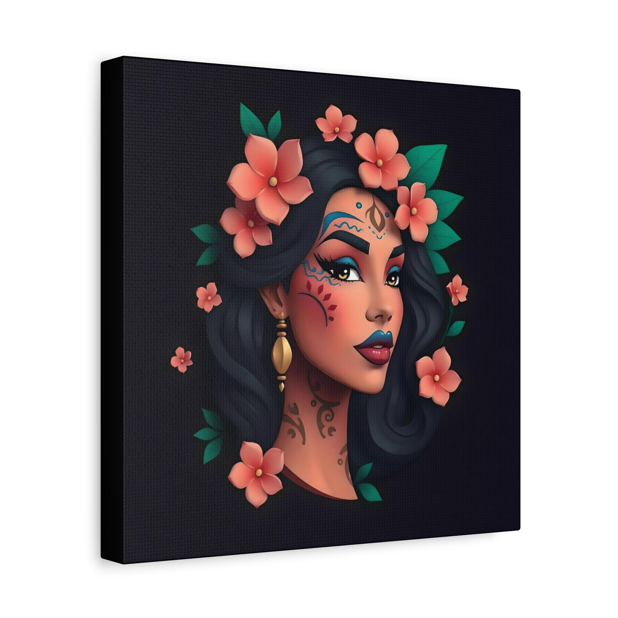 Lady On Black 1 Canvas Wall Art