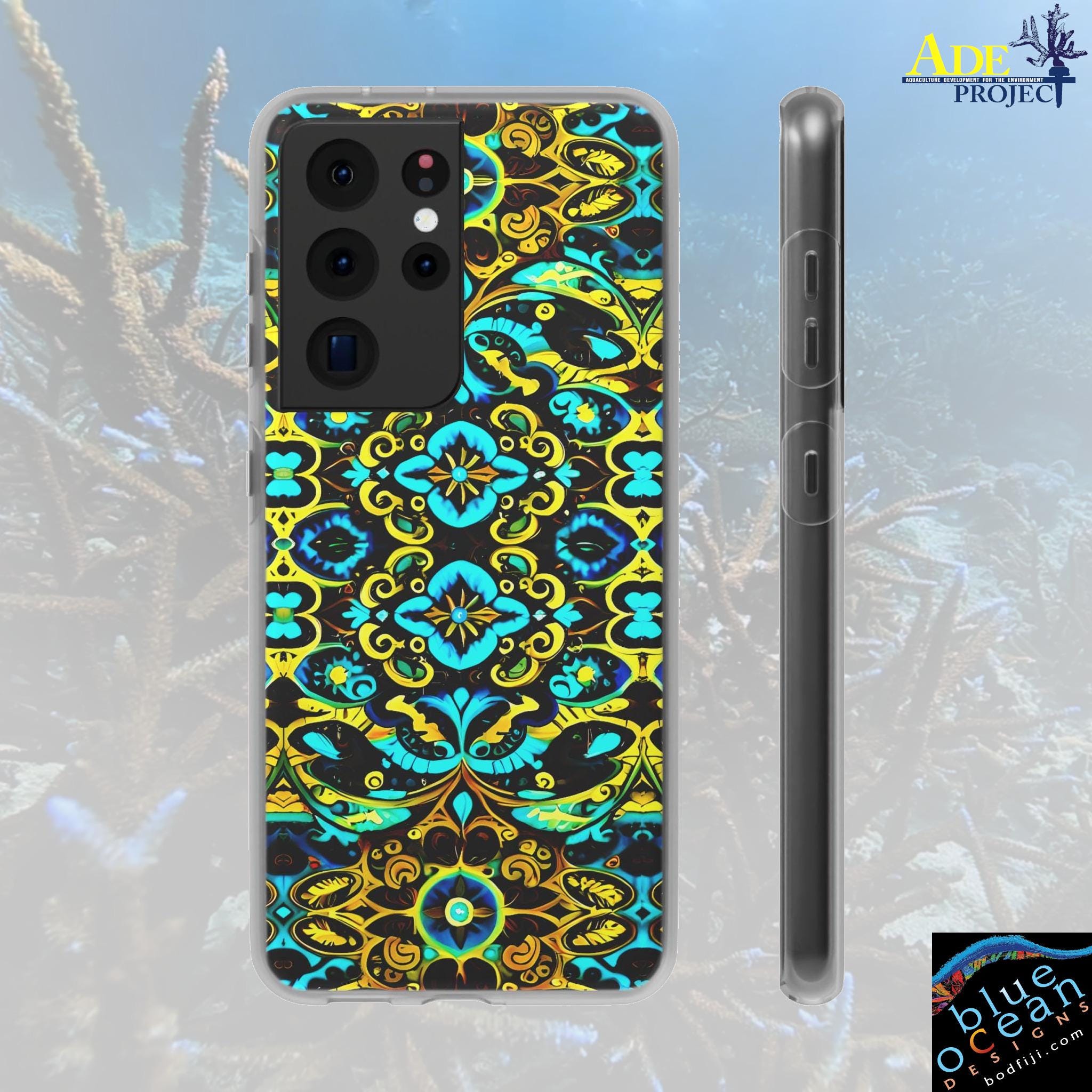 Blue Lace Android Flexi Case - Walt Smith Fiji Ocean Art - Supports ADE Reef Restoration