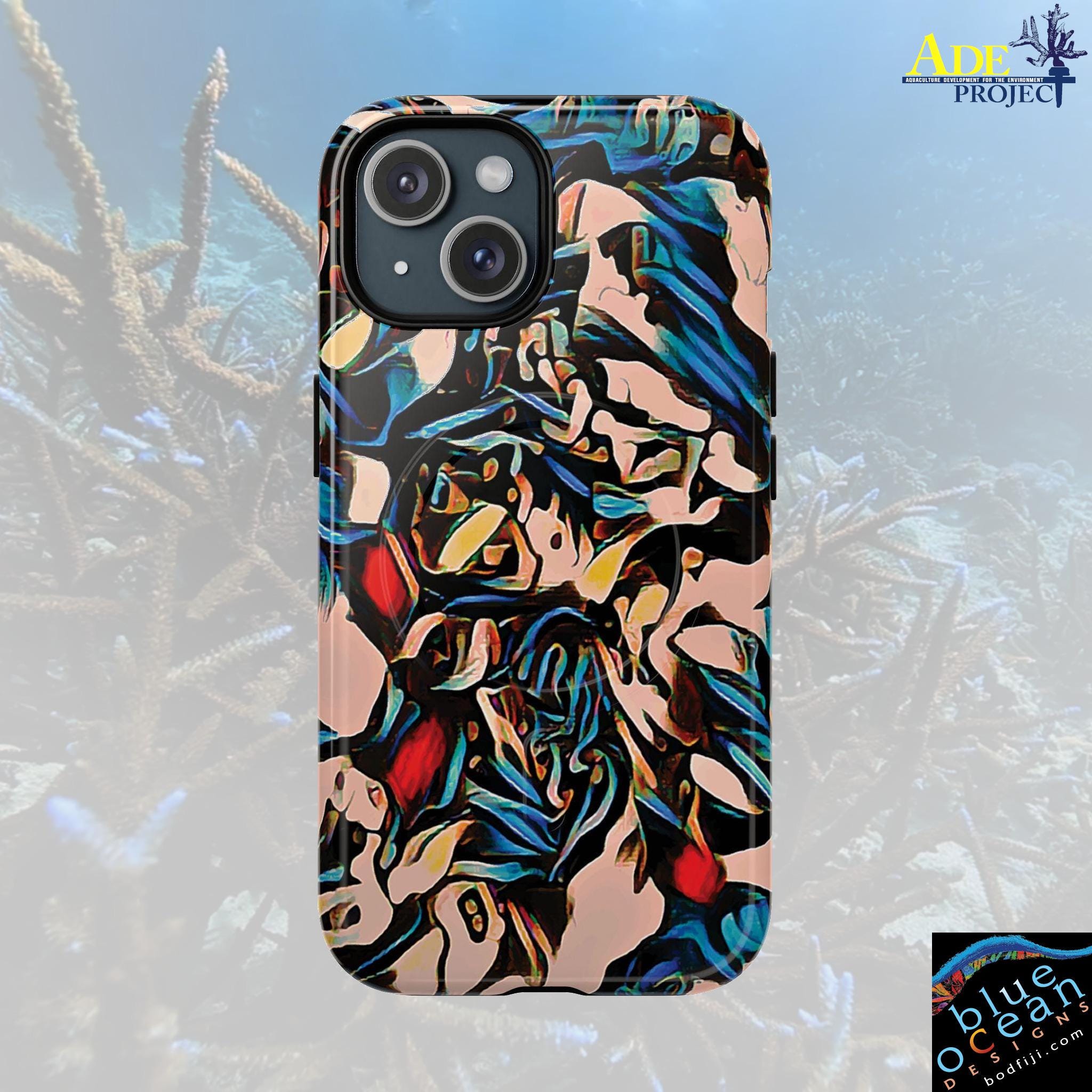 Black Rose iPhone Magnetic Case - Walt Smith Fiji Ocean Art - Supports ADE Reef Restoration