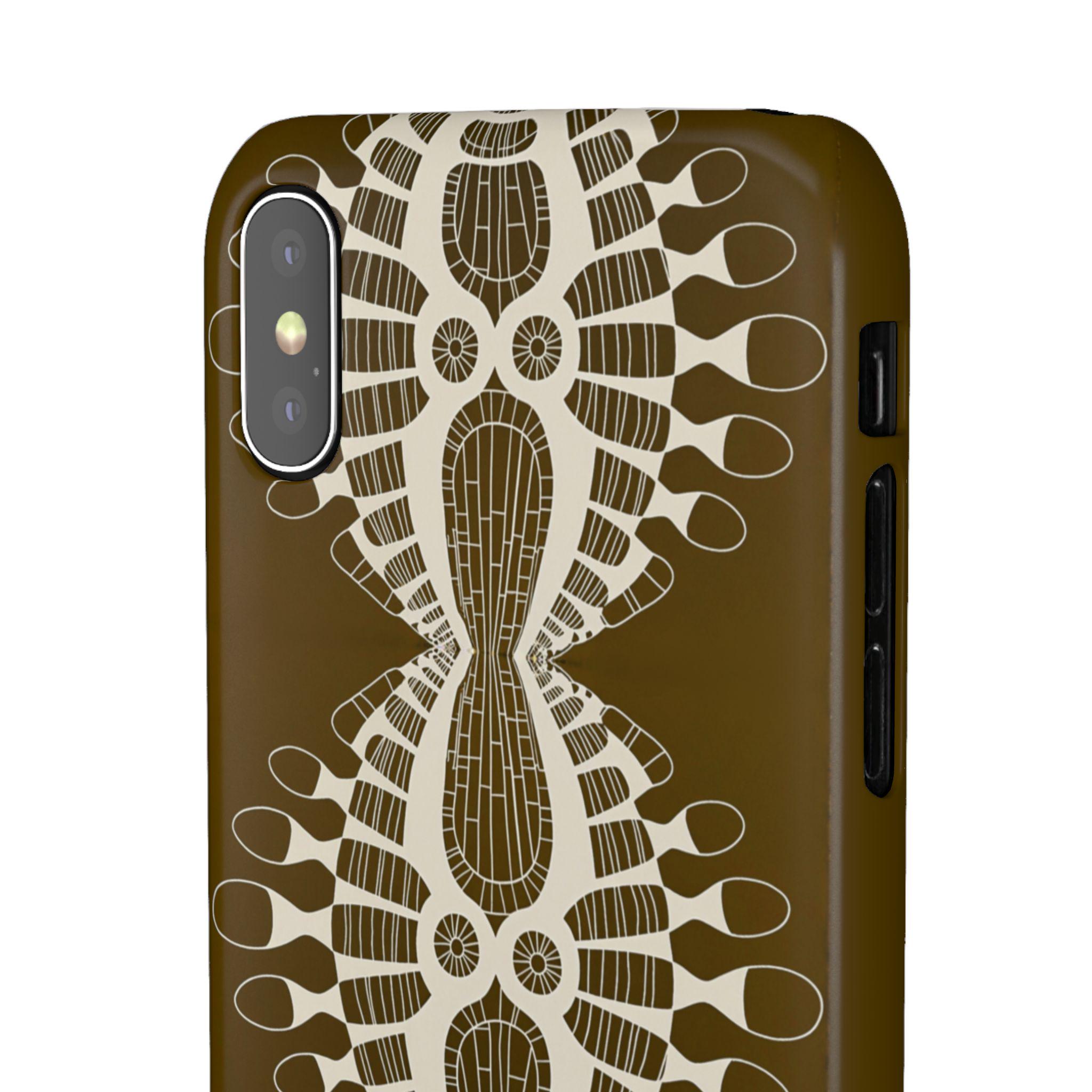 Abstract Urchin Brown iPhone Snap Case - Walt Smith Fiji Ocean Art - Supports ADE Reef Restoration