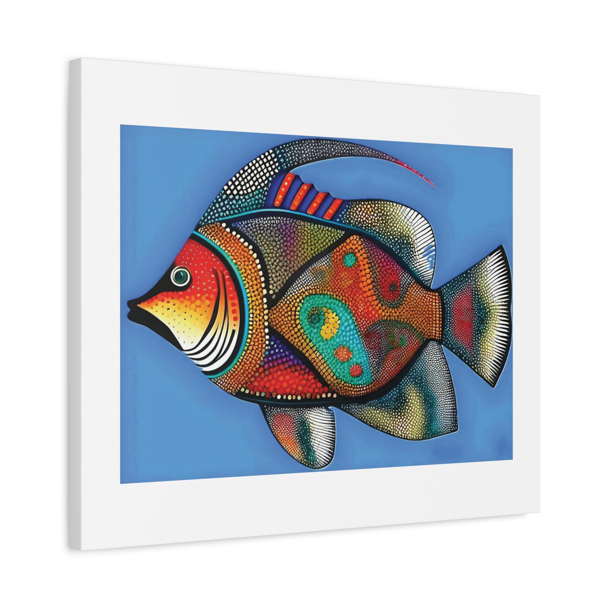 Fish on Blue - Canvas Wall Art