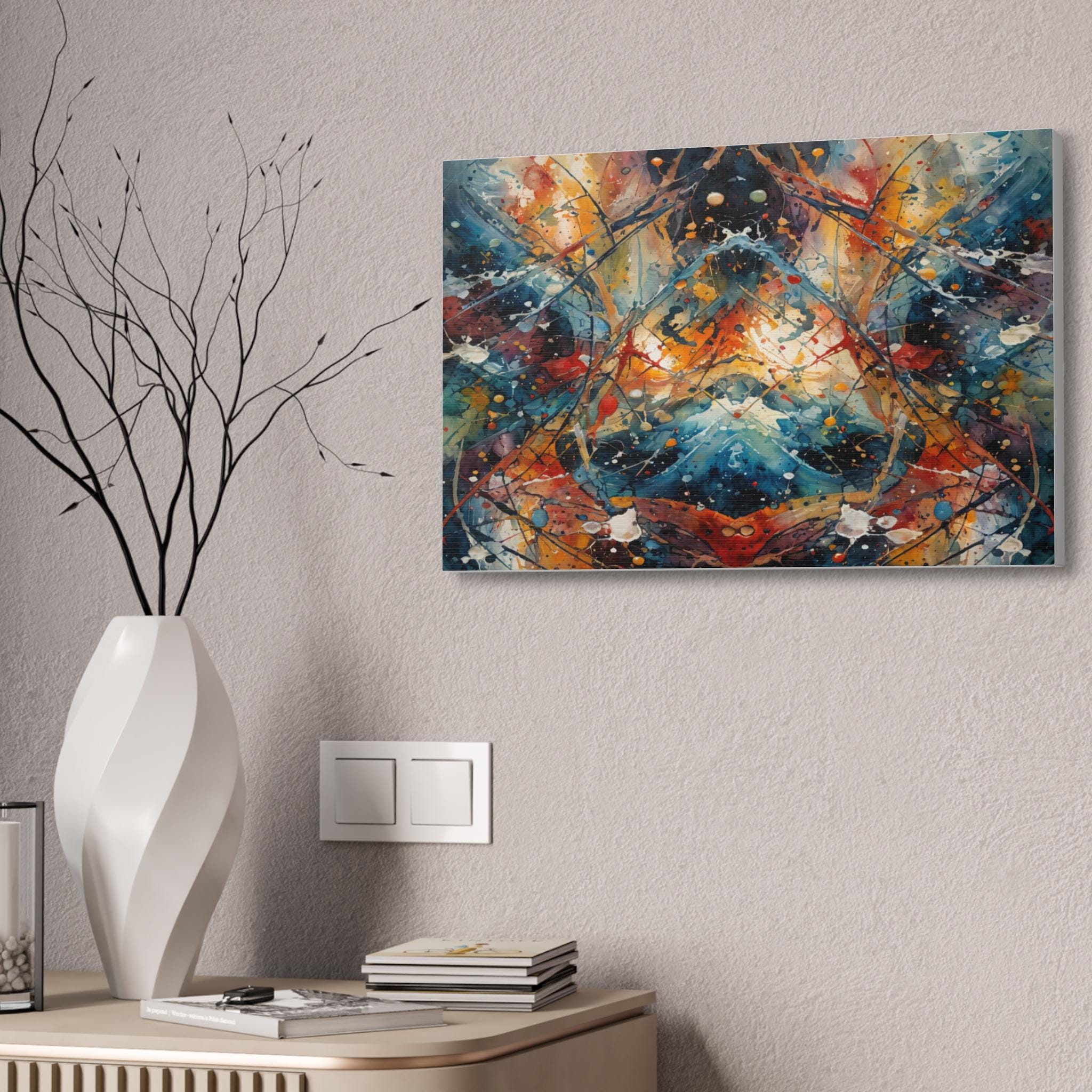 Red Scribe 3 - Canvas Wall Art