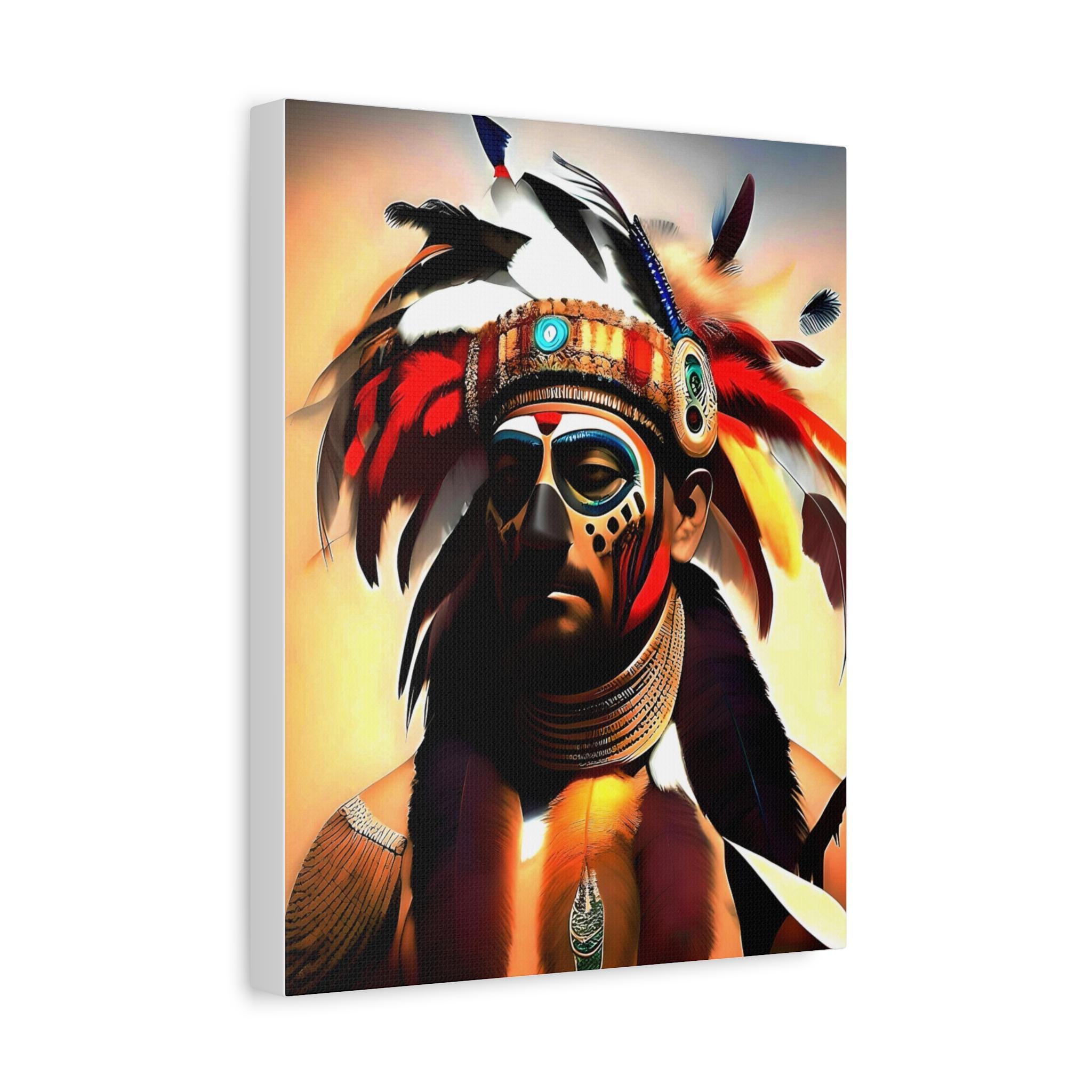 Painted Warrior - Canvas Wall Art