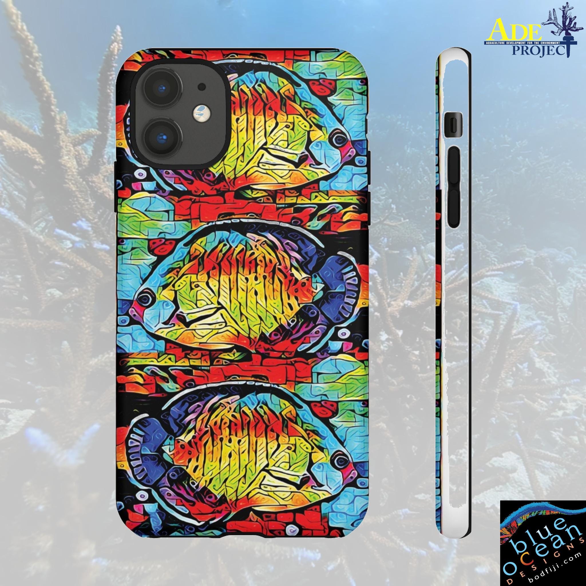 Coral Beauty iPhone Tough Case - Walt Smith Fiji Ocean Art - Supports ADE Reef Restoration