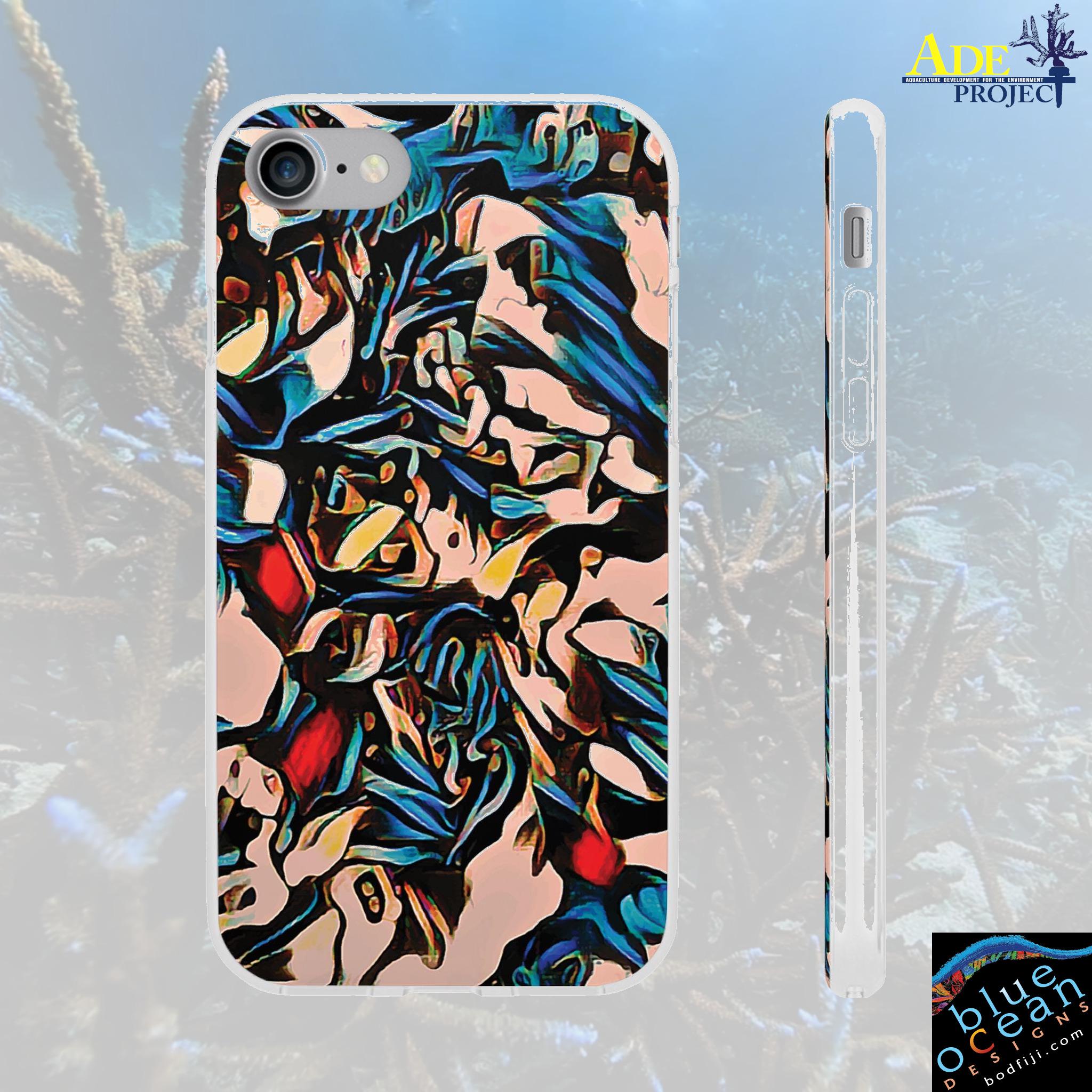 Black Rose iPhone Flexi Case - Walt Smith Fiji Ocean Art - Supports ADE Reef Restoration