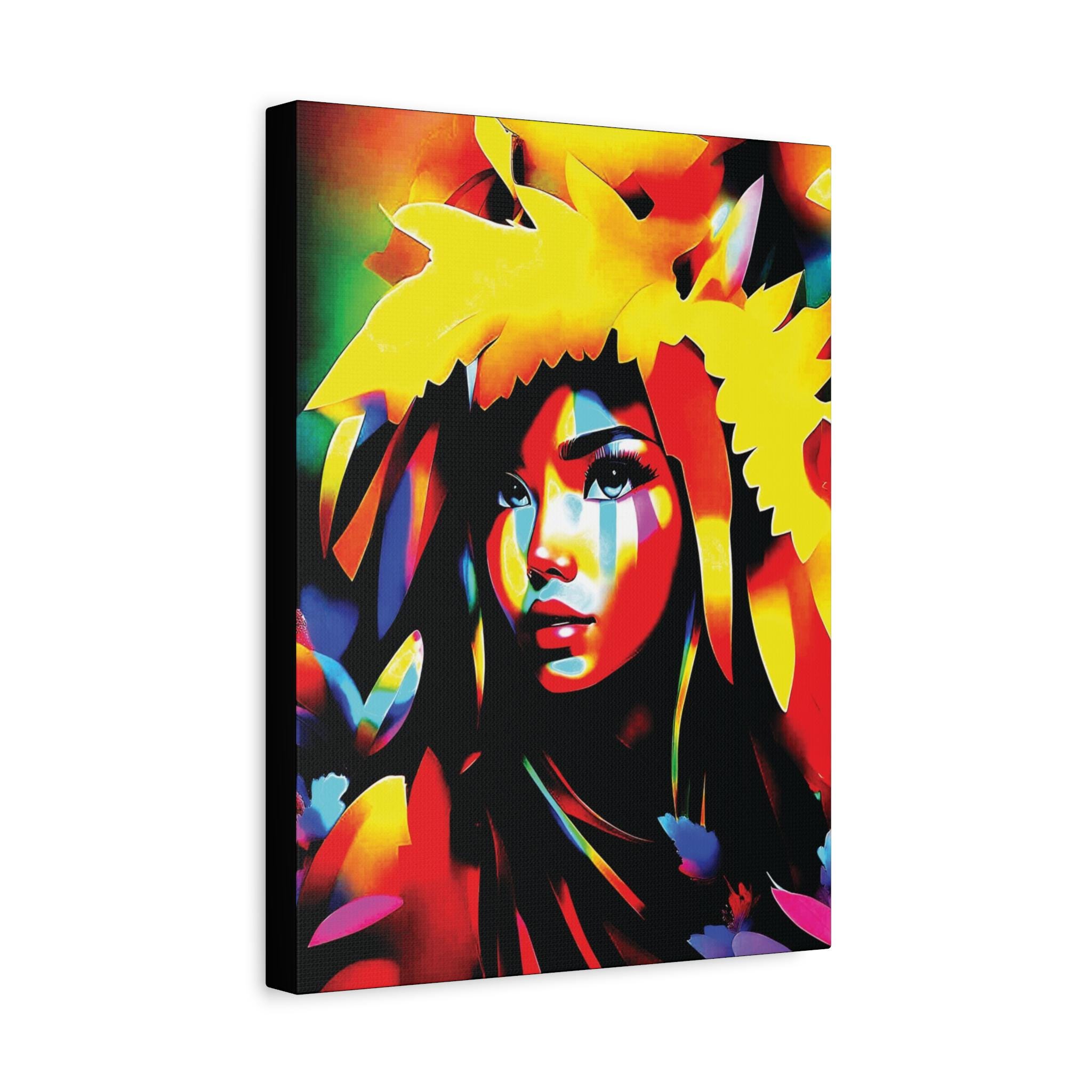 Poly Girl Canvas Wall Art