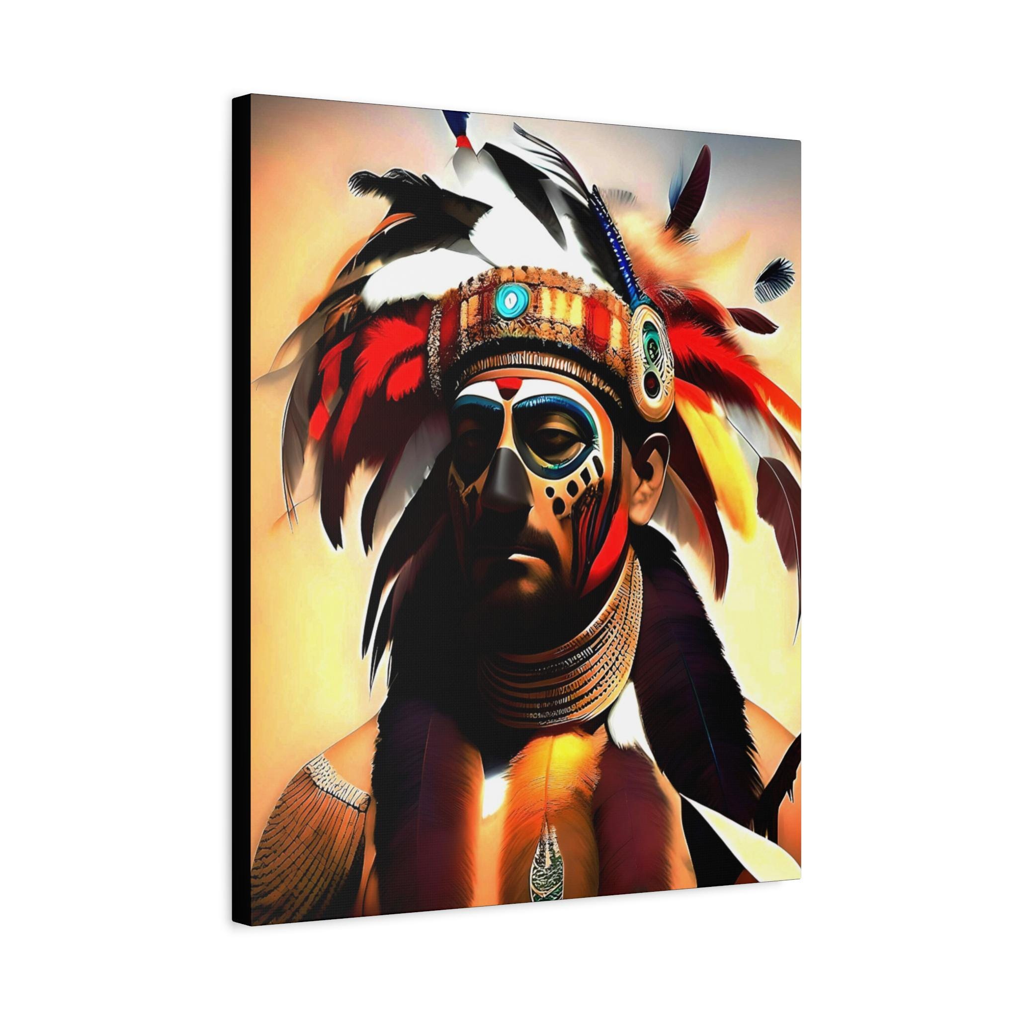 Painted Warrior Canvas Wall Art