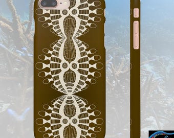 Abstract Urchin Brown iPhone Snap Case - Walt Smith Fiji Ocean Art - Supports ADE Reef Restoration