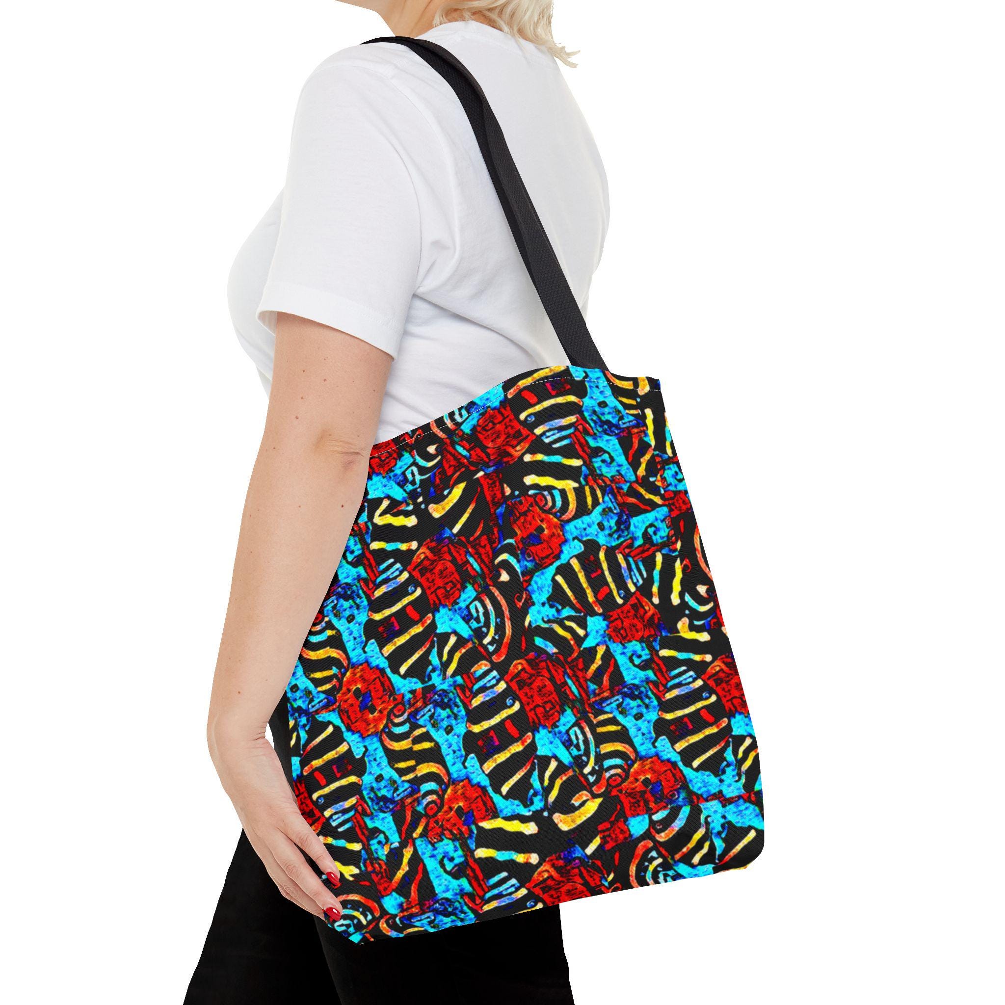 Colorful Snails on Parade Tote Bag | All-Over Print Beach Sand Design