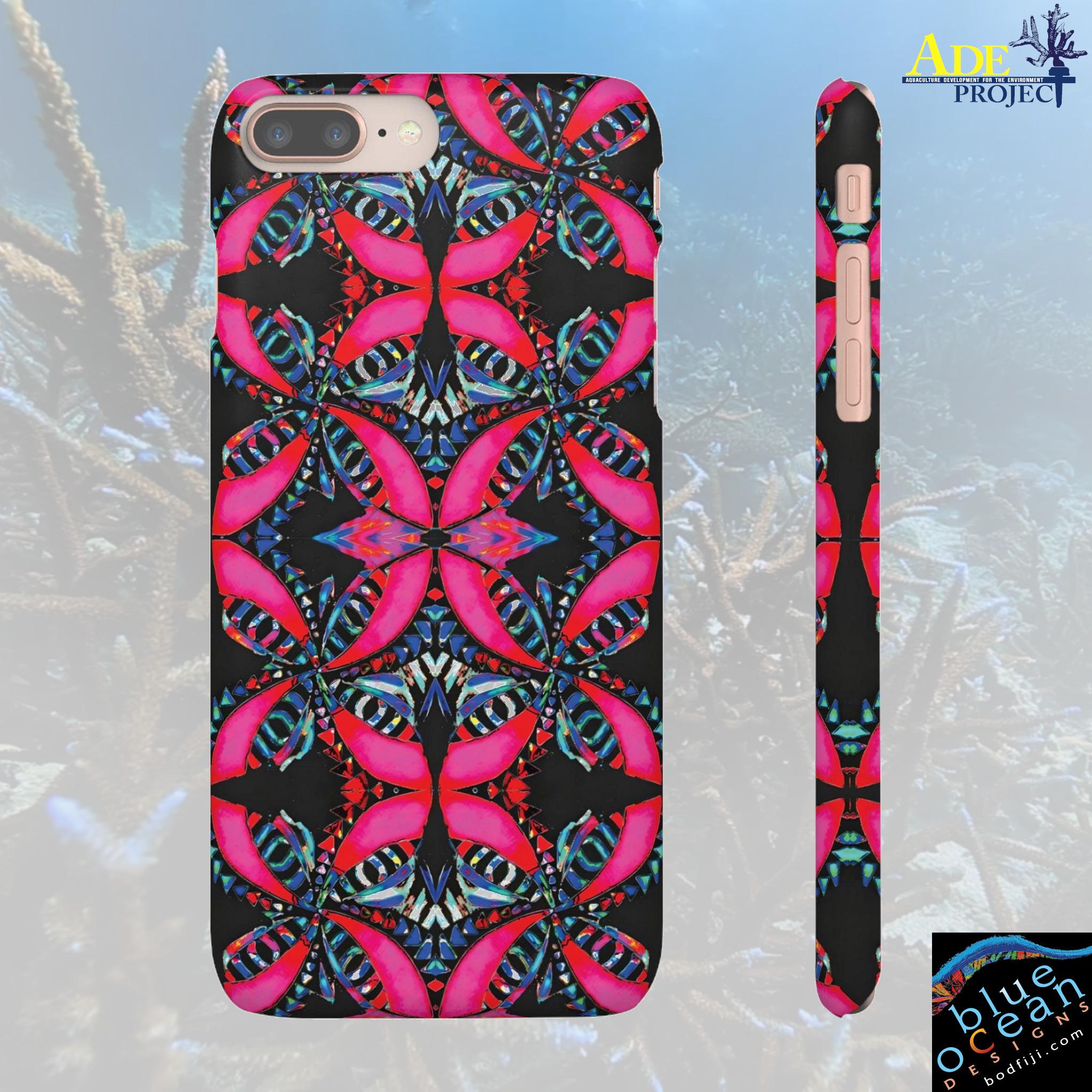 Pink on Black iPhone Snap Case - Walt Smith Fiji Ocean Art - Supports ADE Reef Restoration