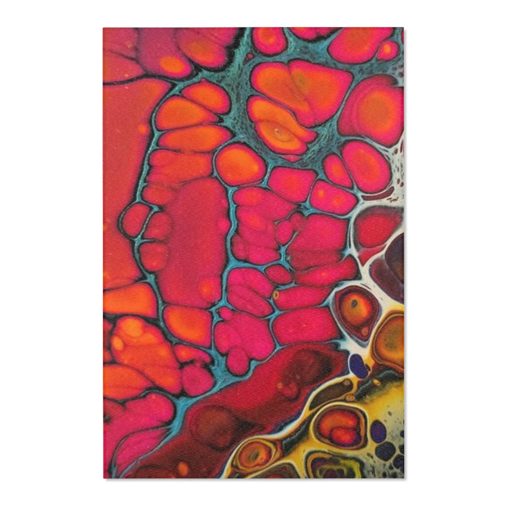 Bright Red Orange Cells Area Rug
