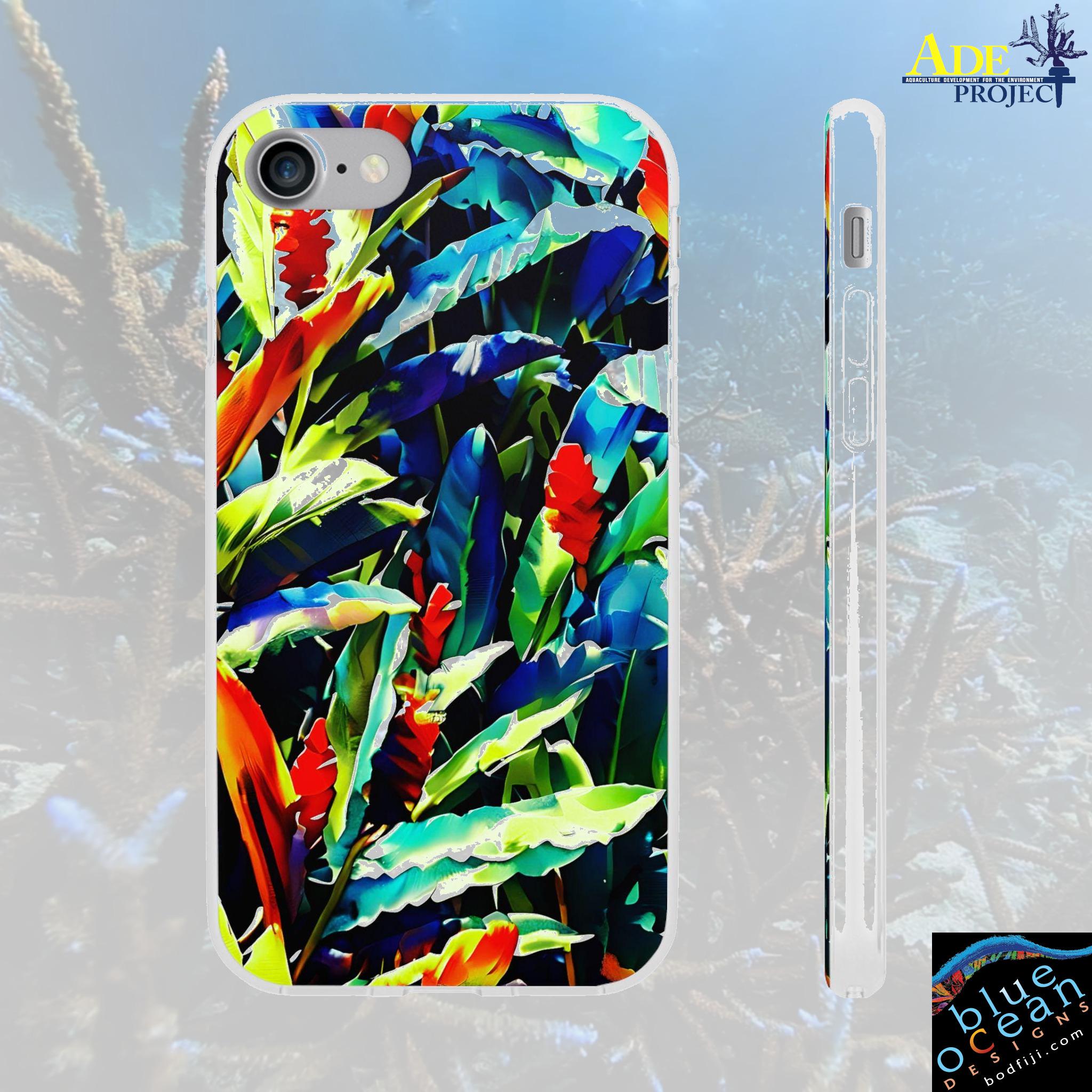 Floral Ginger iPhone Flexi Case - Walt Smith Fiji Ocean Art - Supports ADE Reef Restoration