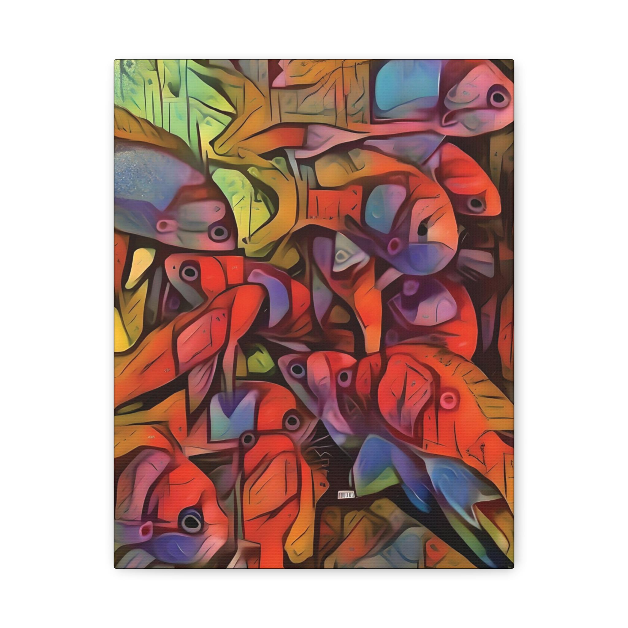 Square Backs Left Canvas Wall Art