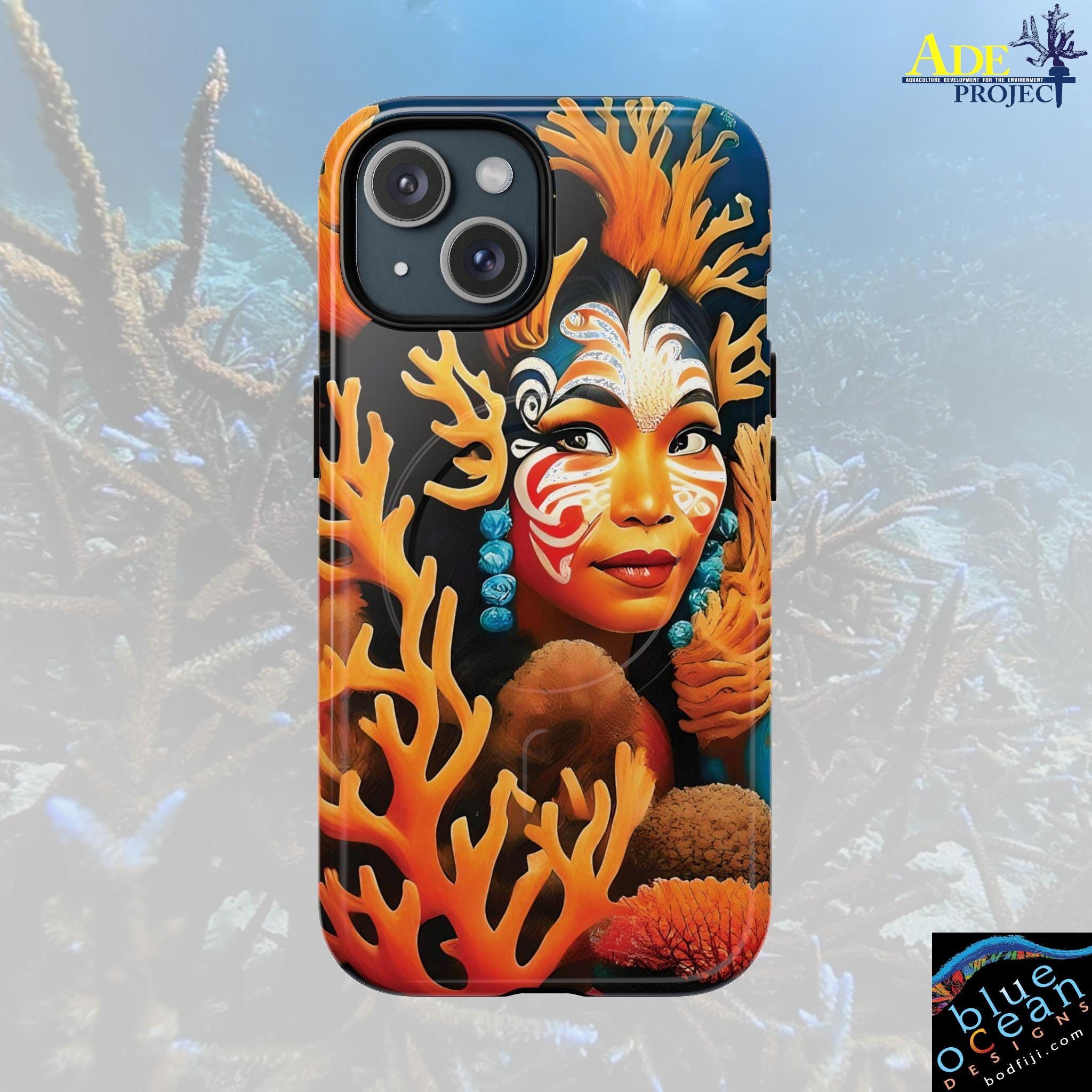 Aqua Beauty iPhone Magnetic Case - Walt Smith Fiji Ocean Art - Supports ADE Reef Restoration