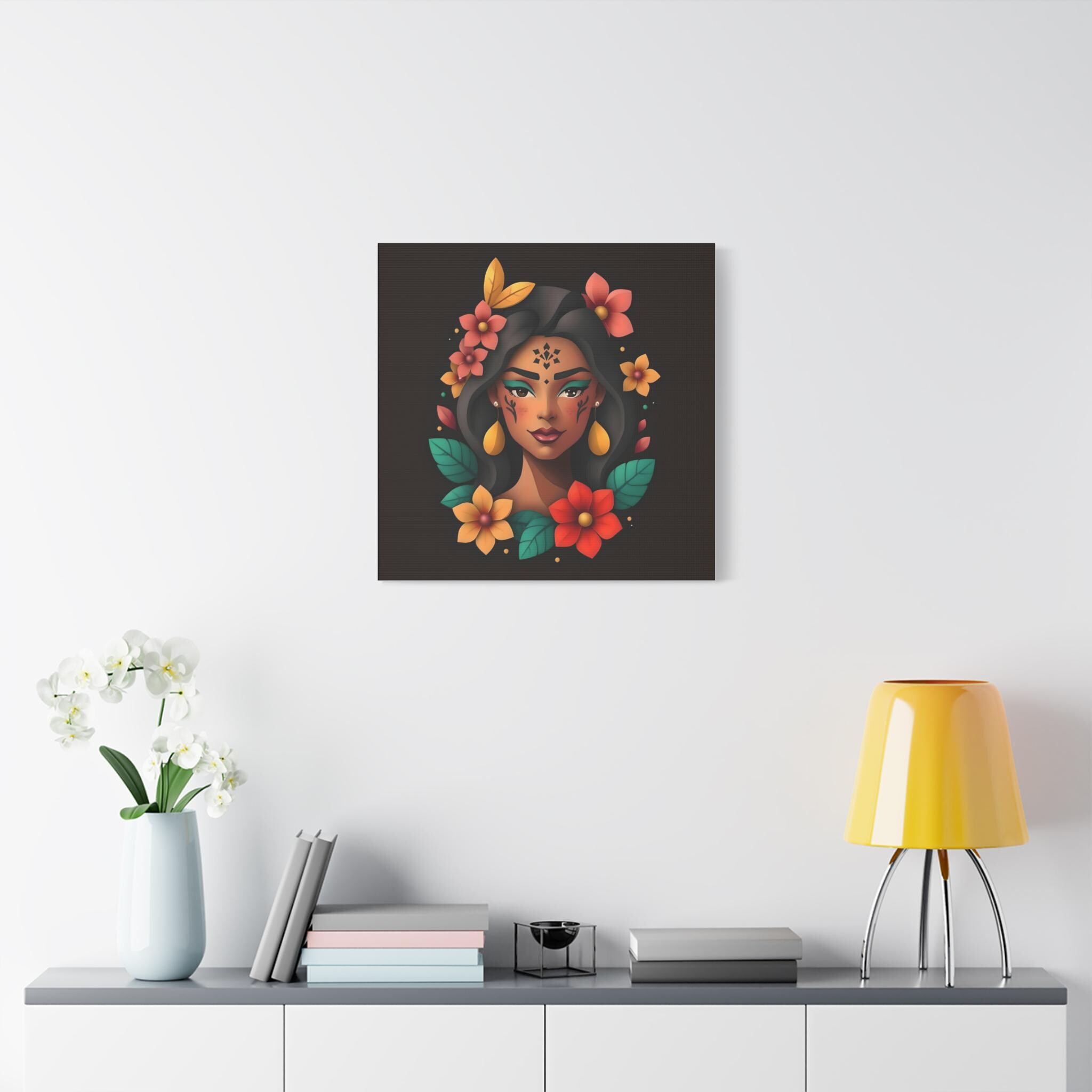 Lady on Black B - Canvas Wall Art