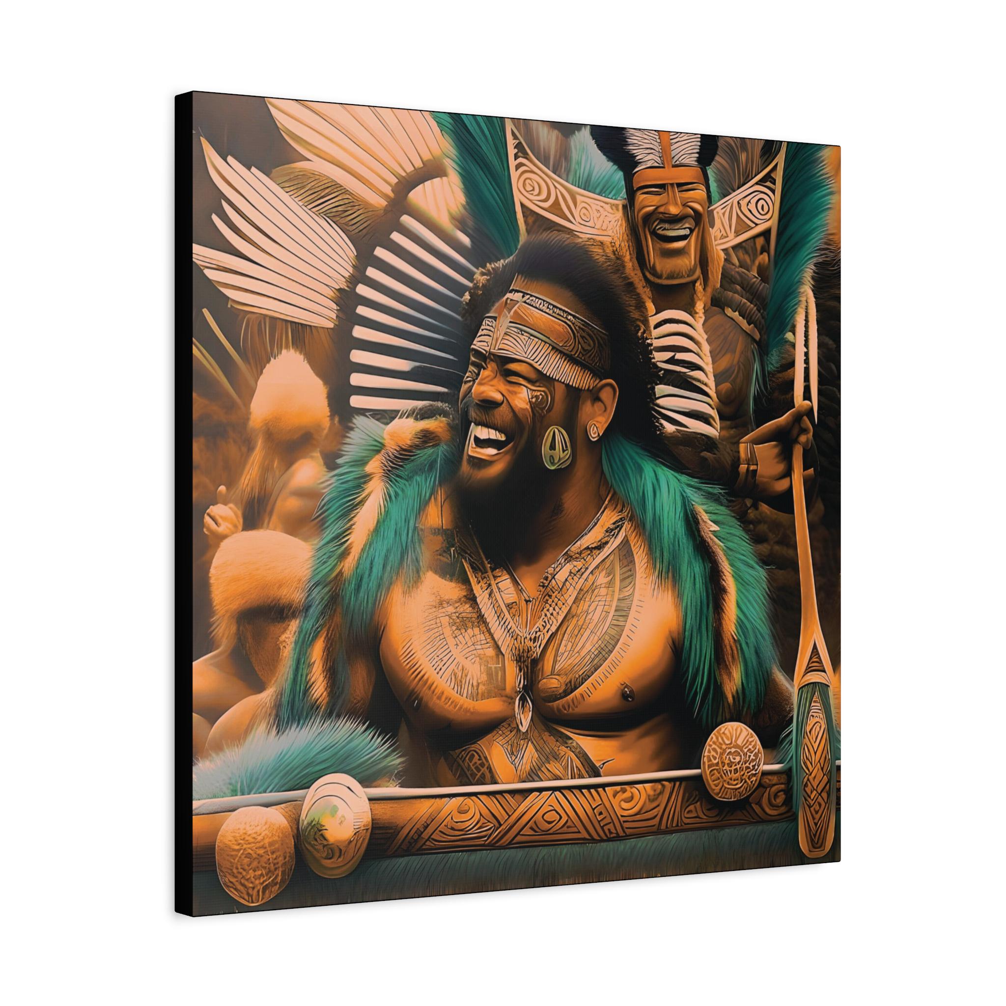 Laughing Chief Canvas Wall Art