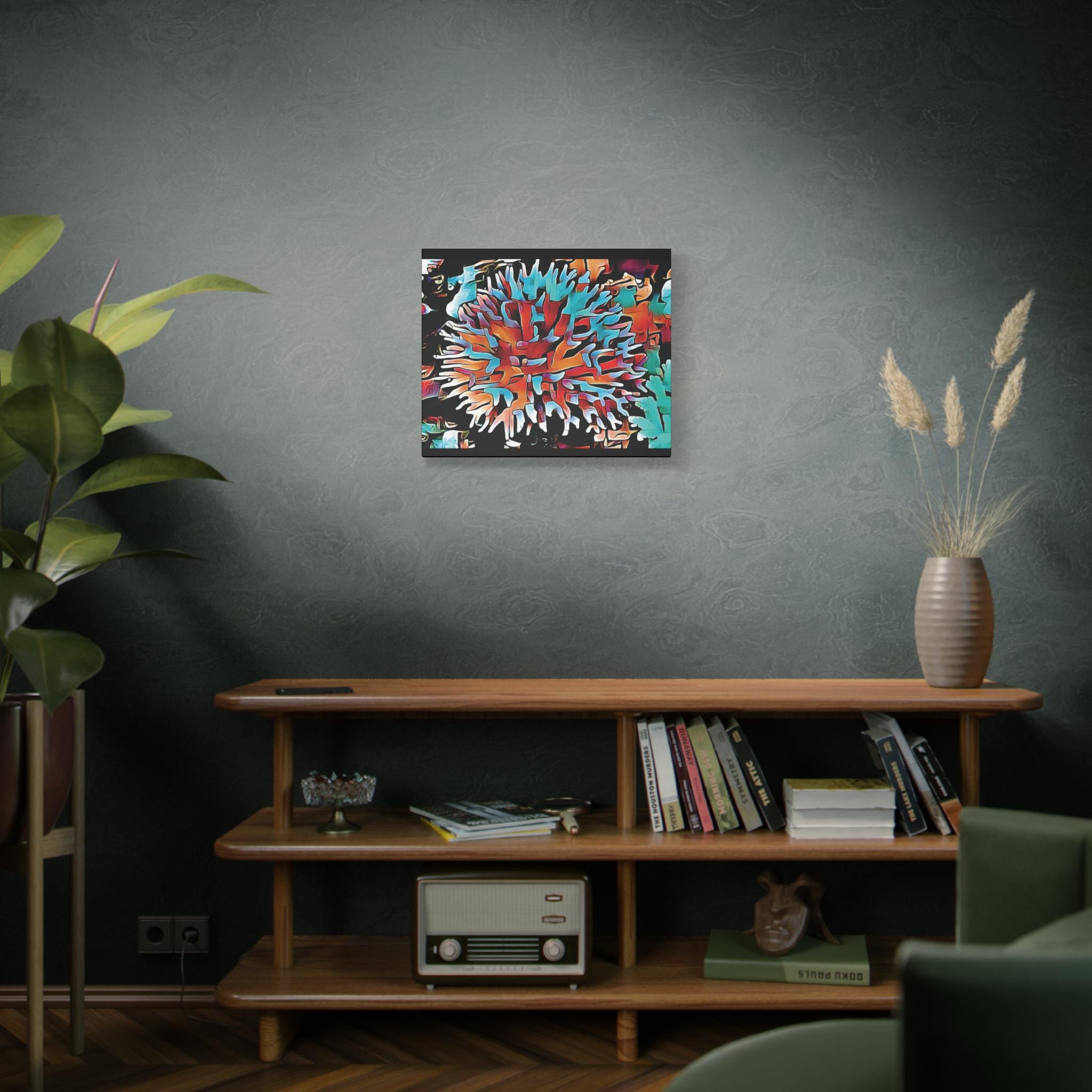 Aqua Spike Canvas Wall Art
