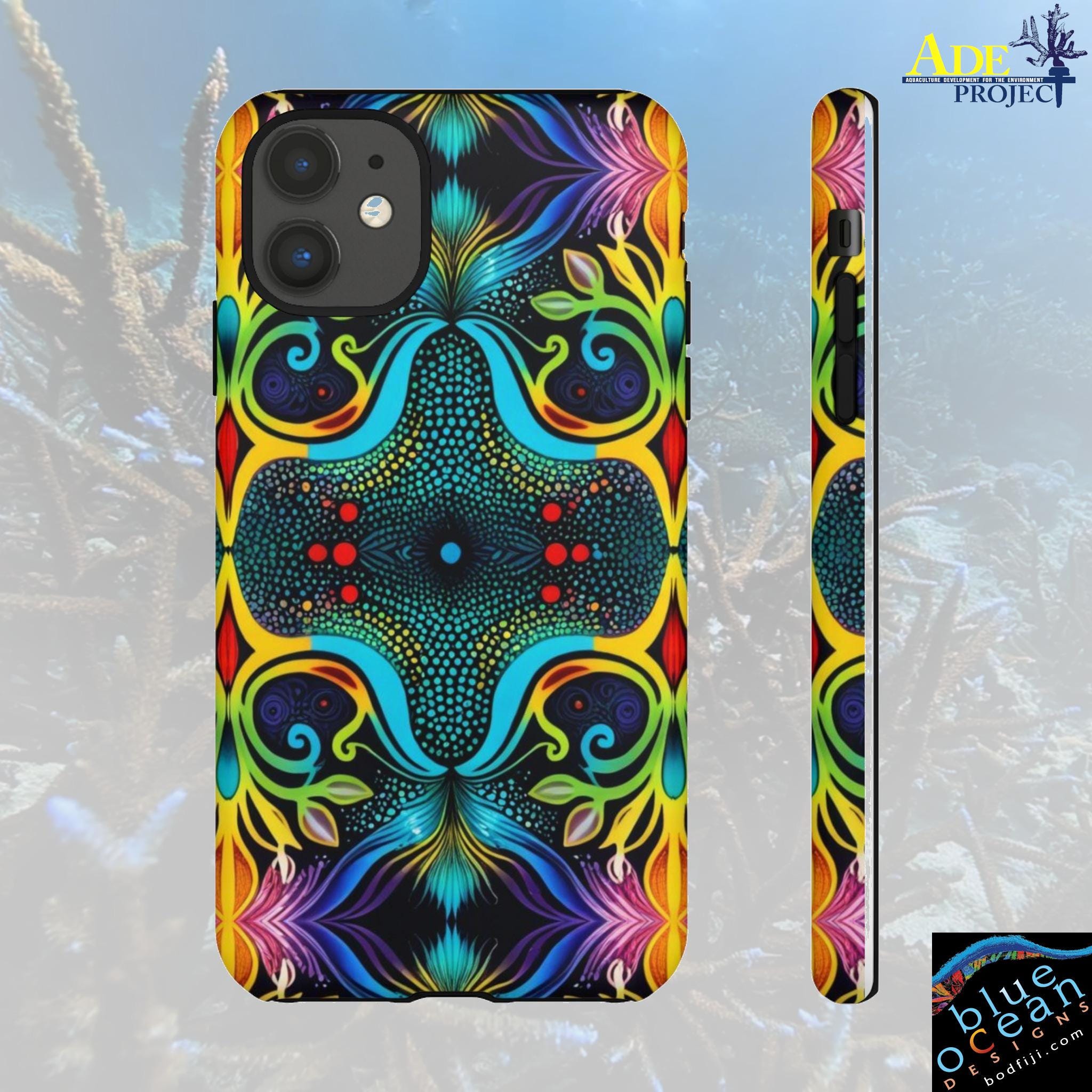 Psychedelic Abo iPhone Tough Case - Walt Smith Fiji Ocean Art - Supports ADE Reef Restoration