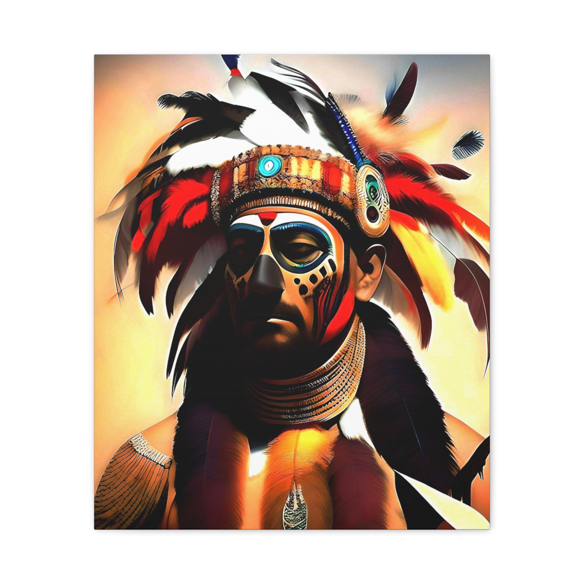 Painted Warrior - Canvas Wall Art