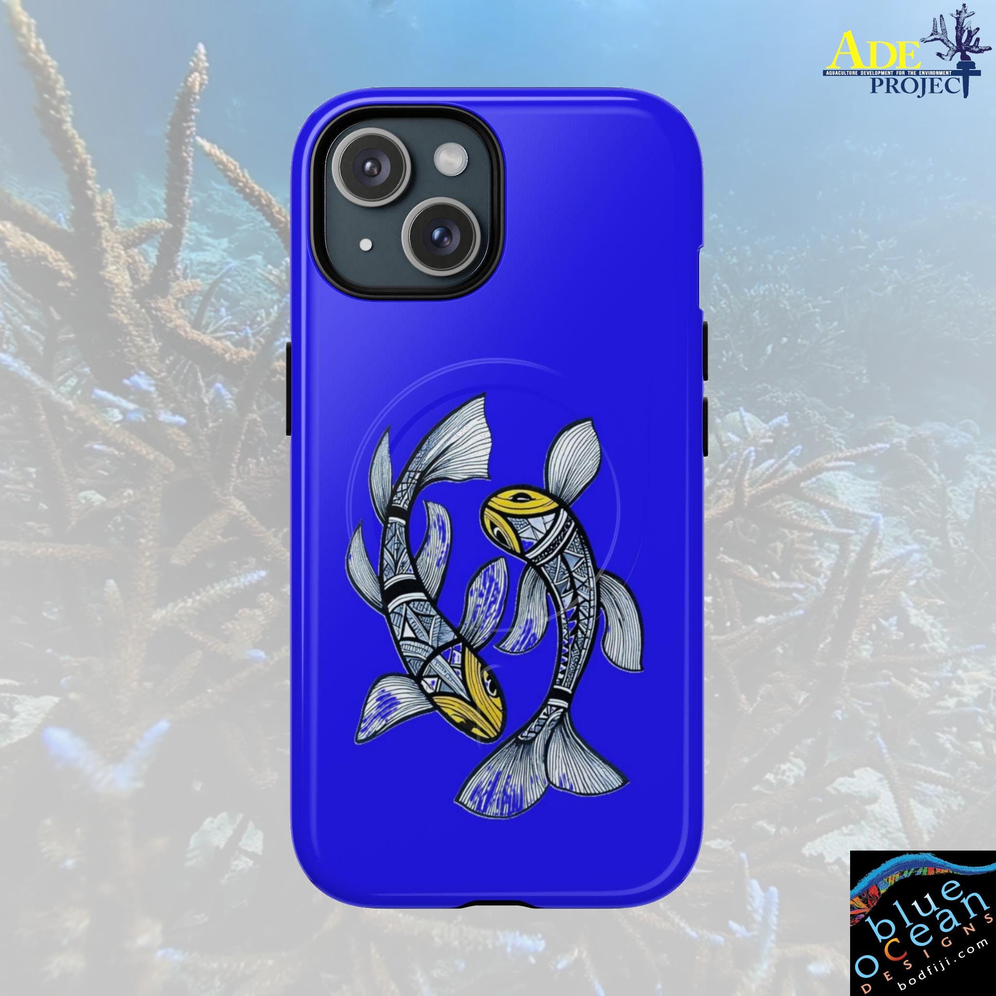 Koi Fun iPhone Magnetic Case - Walt Smith Fiji Ocean Art - Supports ADE Reef Restoration