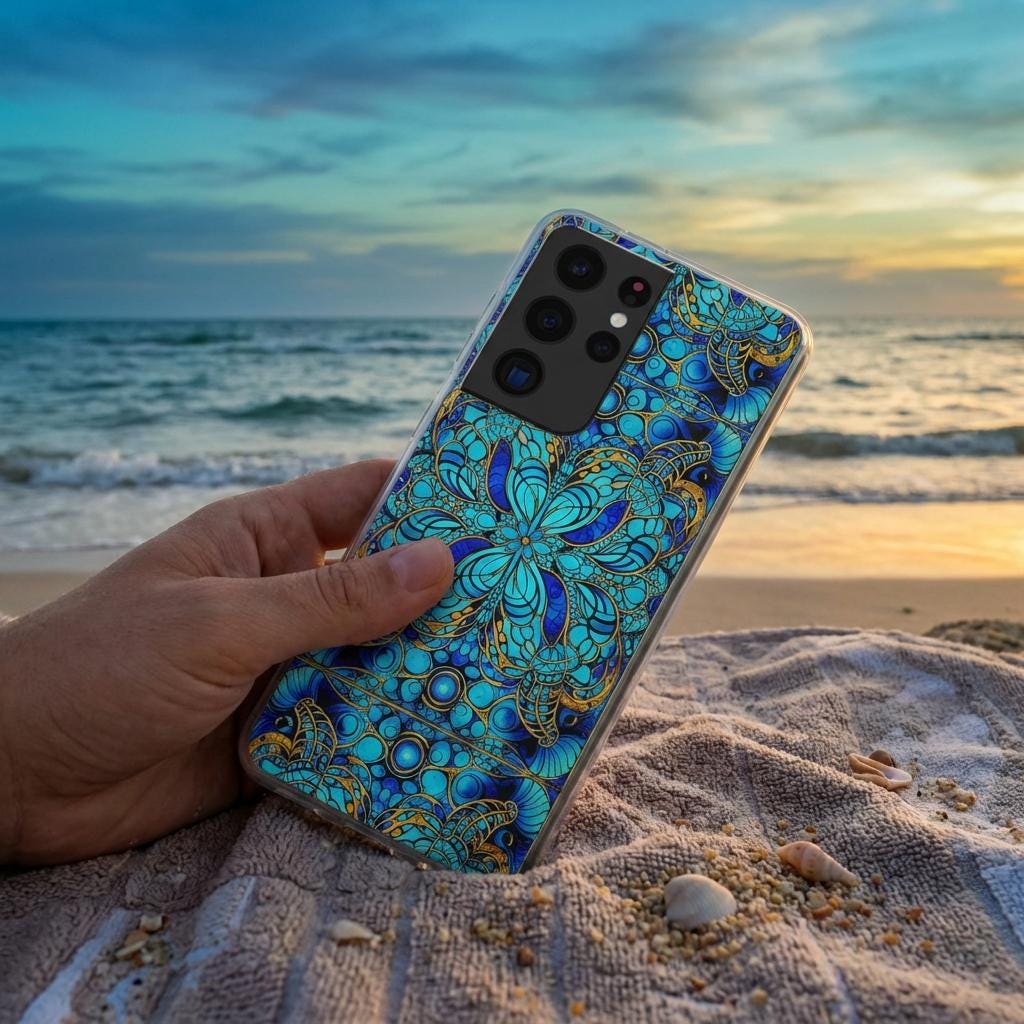 Blue Lobsters Android Flexi Case - Walt Smith Fiji Ocean Art - Supports ADE Reef Restoration