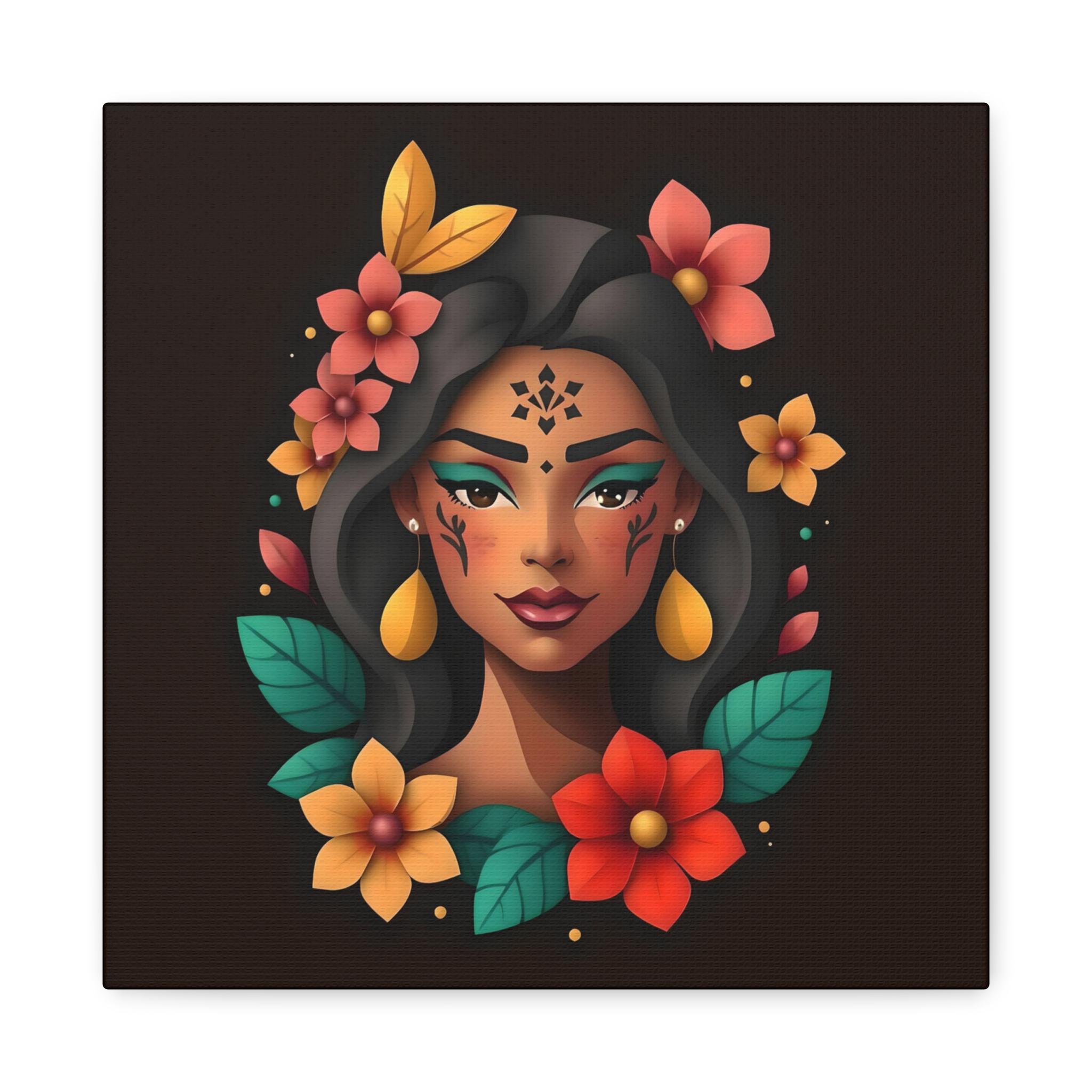 Lady On Black B Canvas Wall Art