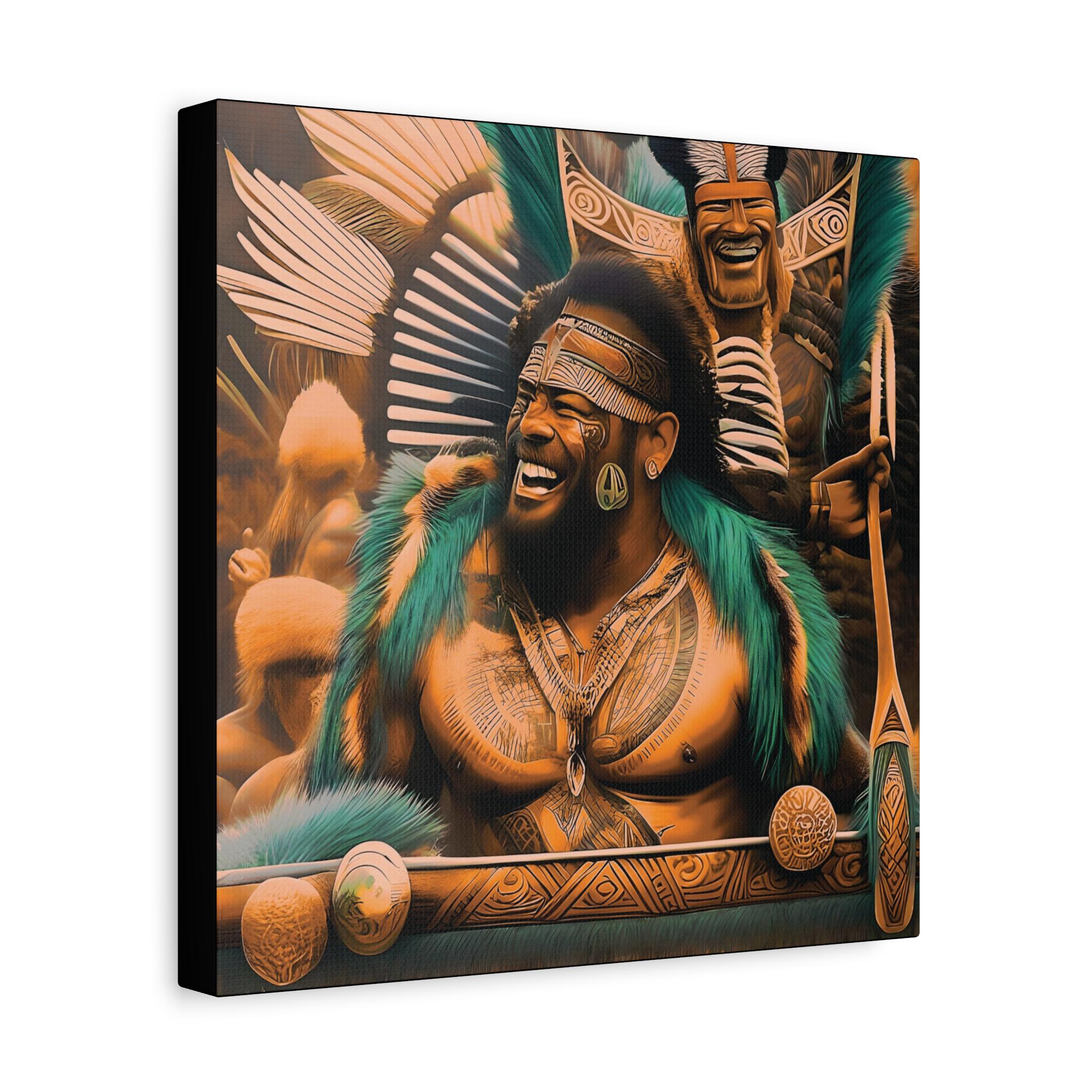 Laughing Chief Canvas Wall Art