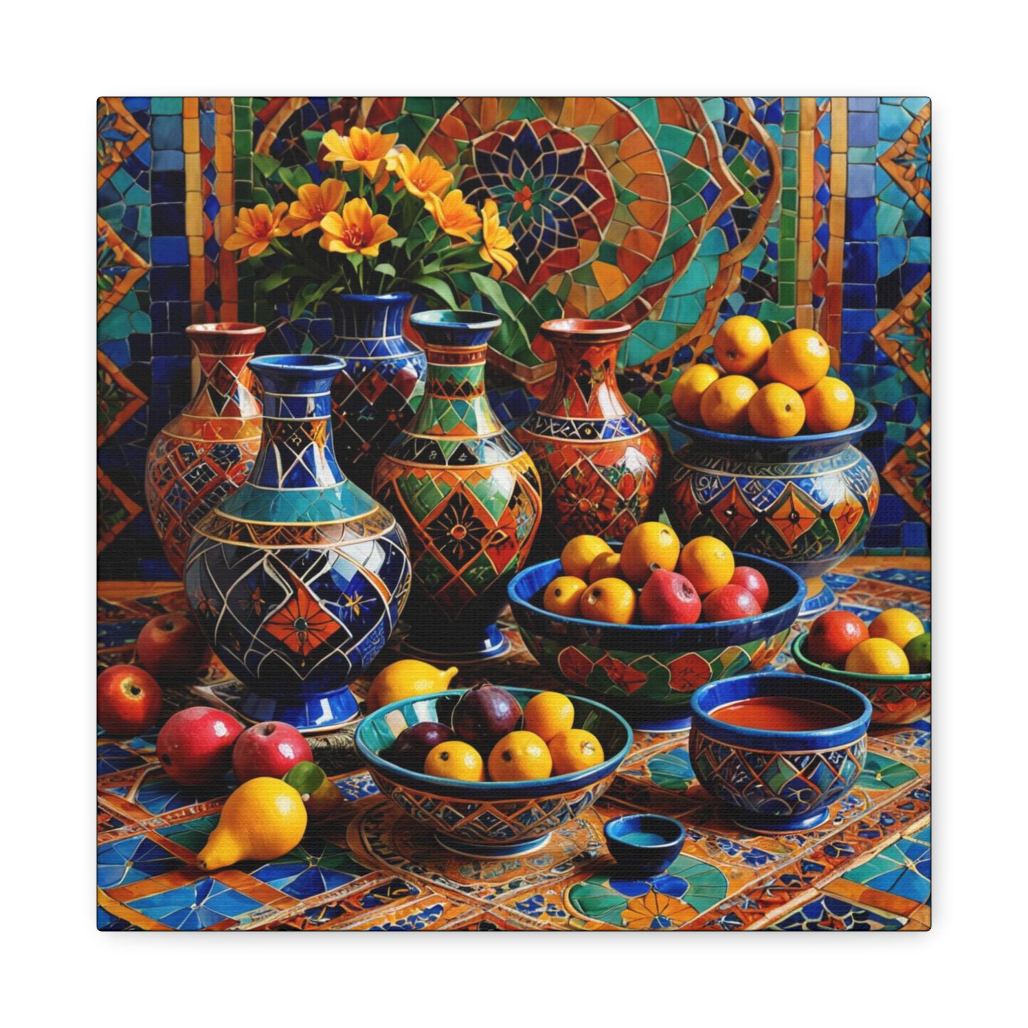 Table With Fruit Canvas Wall Art