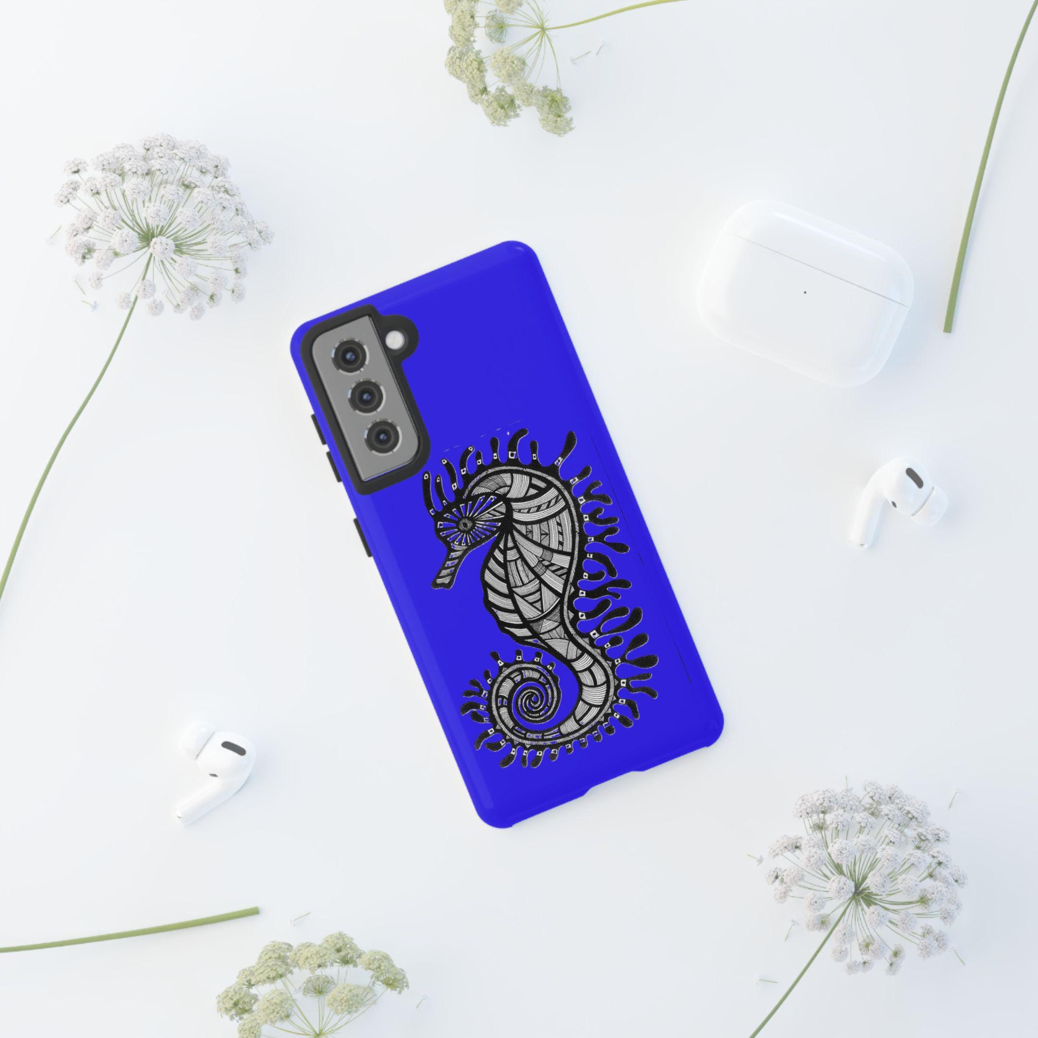 Seahorse On Blue Android Tough Case