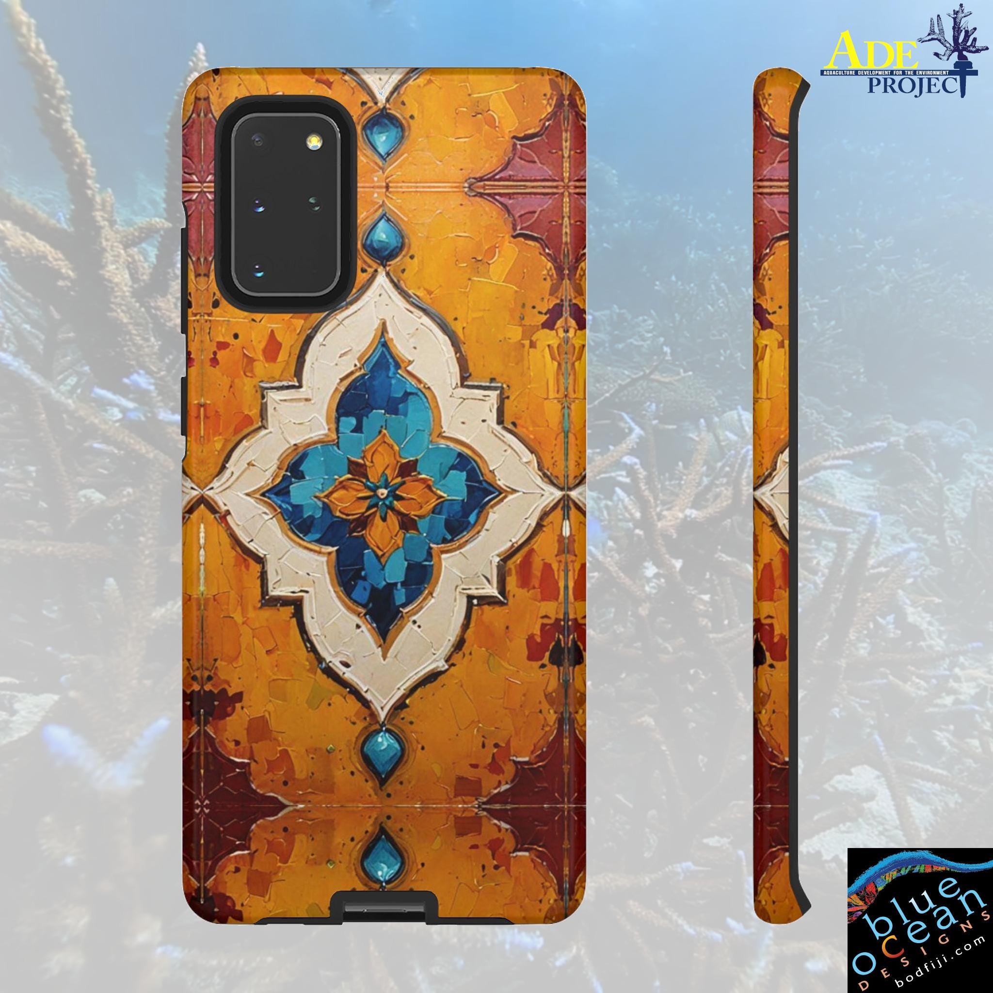 Morocco Tiles Android Tough Case - Walt Smith Fiji Ocean Art - Supports ADE Reef Restoration