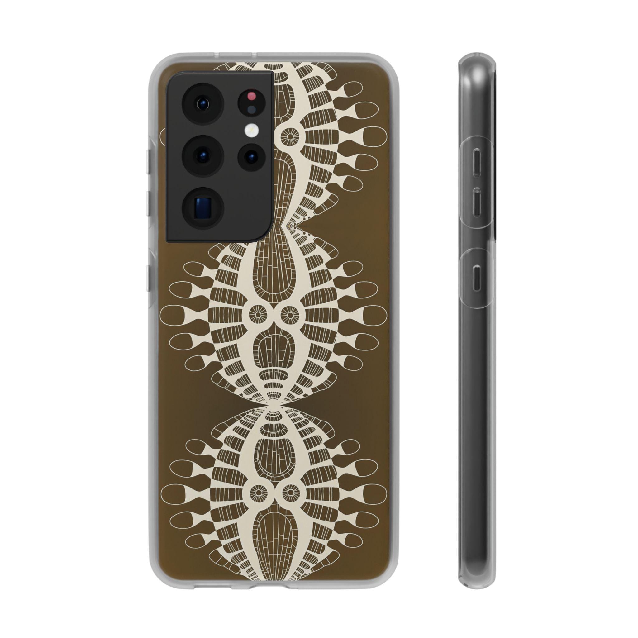 Abstract Urchin Brown Android Flexi Case - Walt Smith Fiji Ocean Art - Supports ADE Reef Restoration