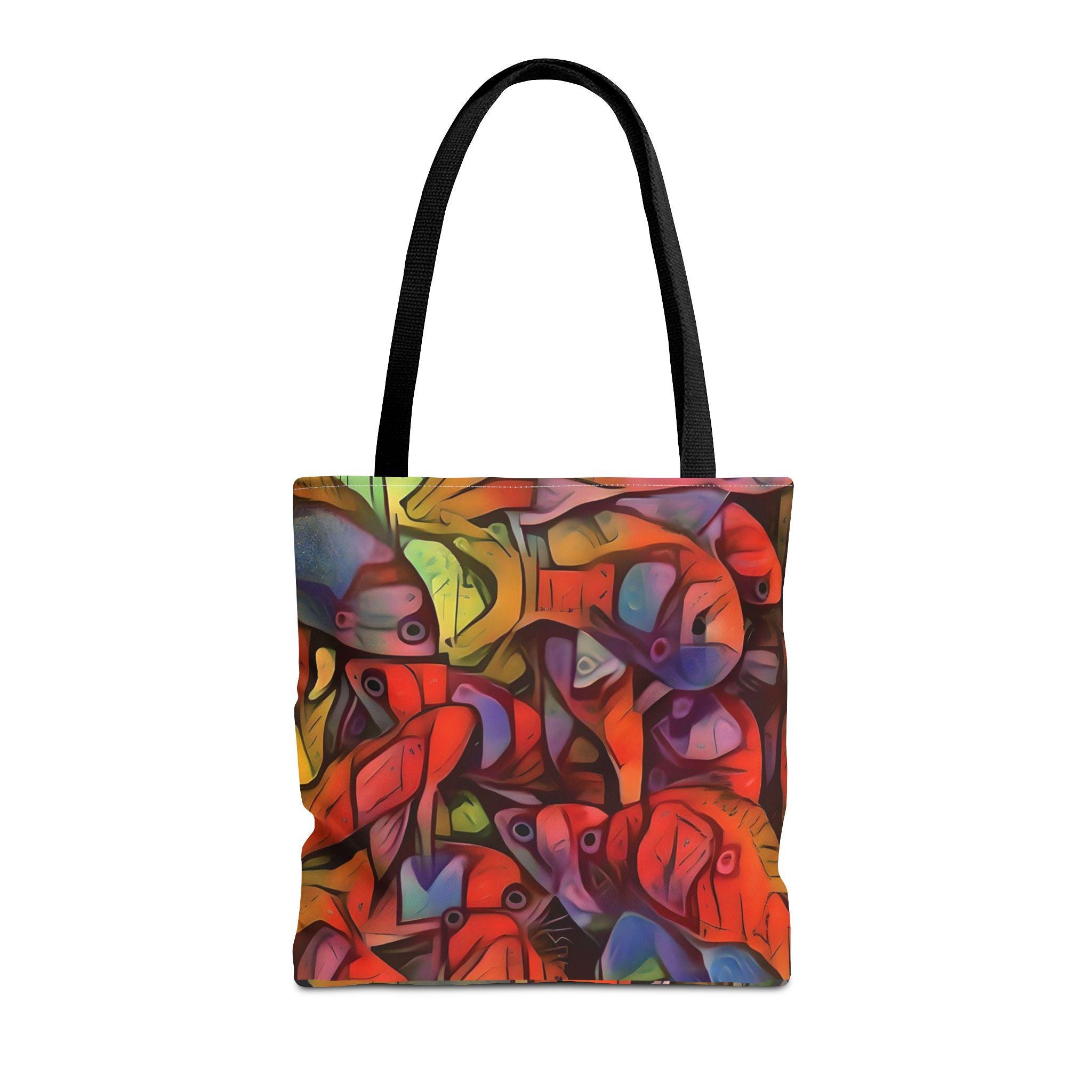 Abstract Colorful Fish Pattern Tote Bag | Vibrant School of Fish All-Over Print