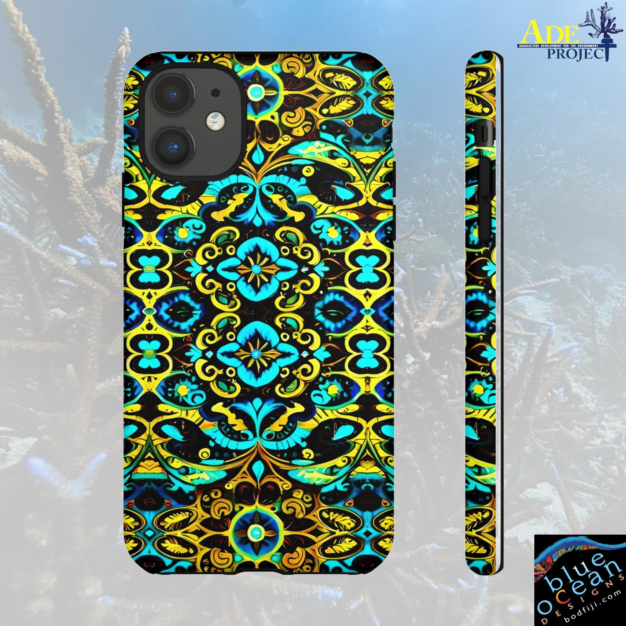 Blue Lace iPhone Tough Case - Walt Smith Fiji Ocean Art - Supports ADE Reef Restoration