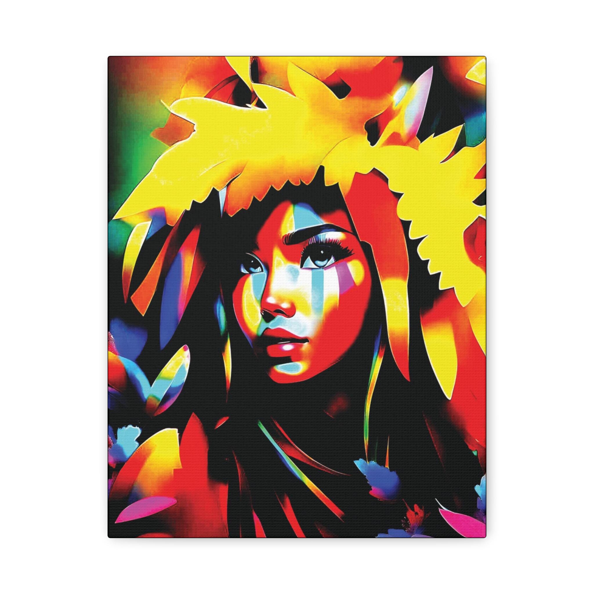 Poly Girl Canvas Wall Art