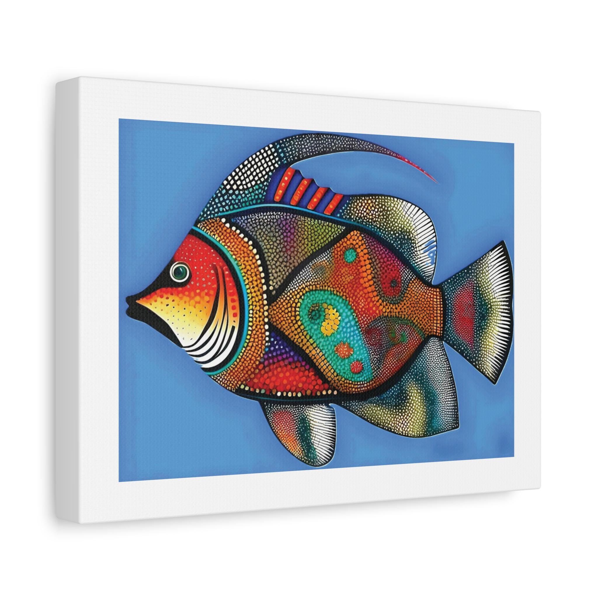Fish on Blue - Canvas Wall Art
