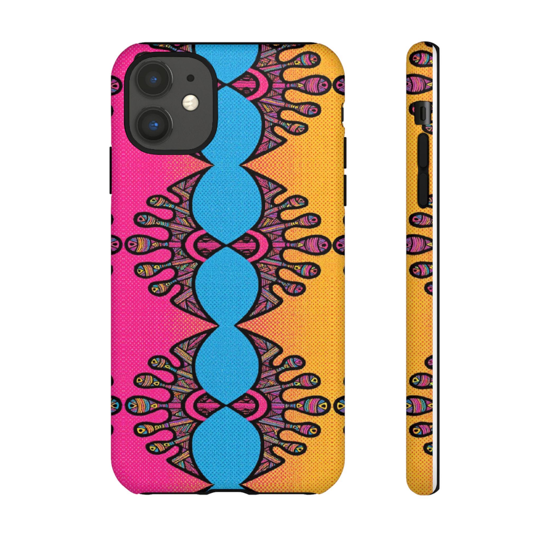 Abstract Urchin Color iPhone Tough Case - Walt Smith Fiji Ocean Art - Supports ADE Reef Restoration
