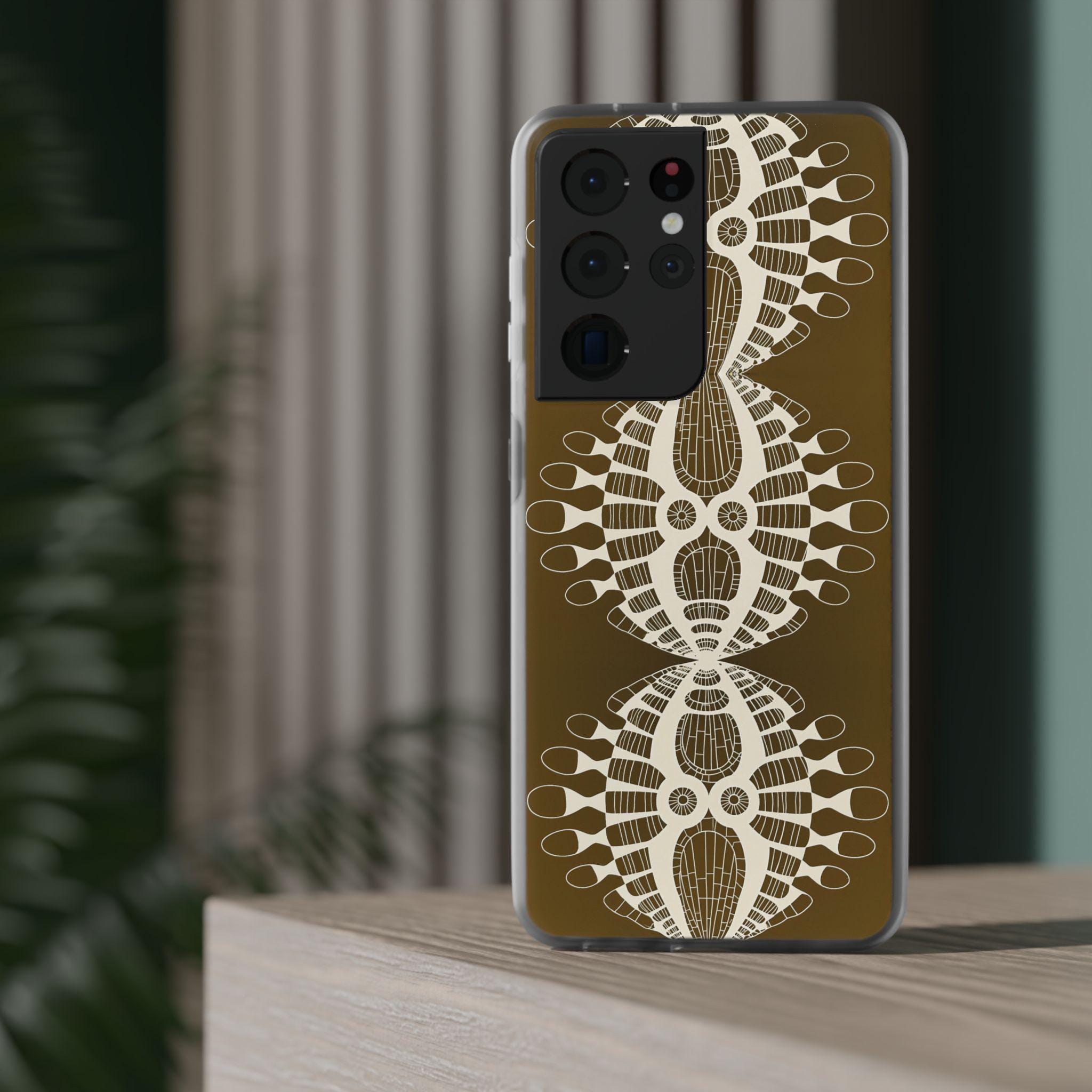 Abstract Urchin Brown Android Flexi Case - Walt Smith Fiji Ocean Art - Supports ADE Reef Restoration