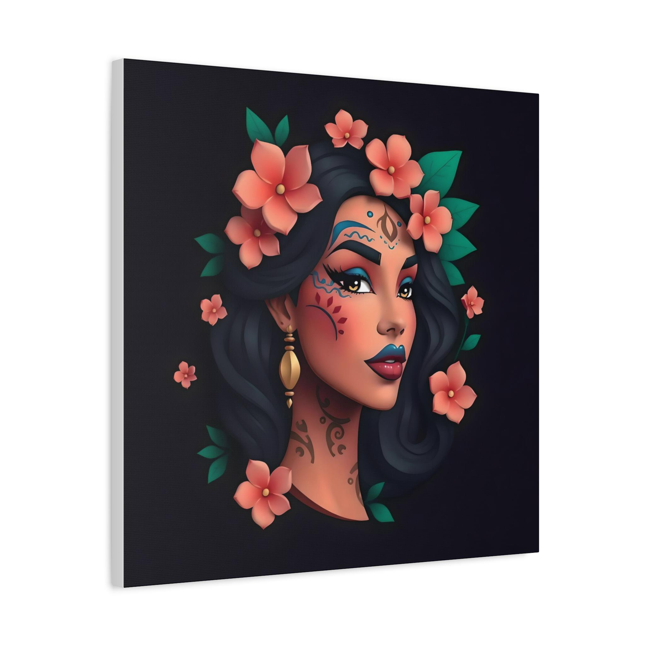 Lady on Black 1 - Canvas Wall Art