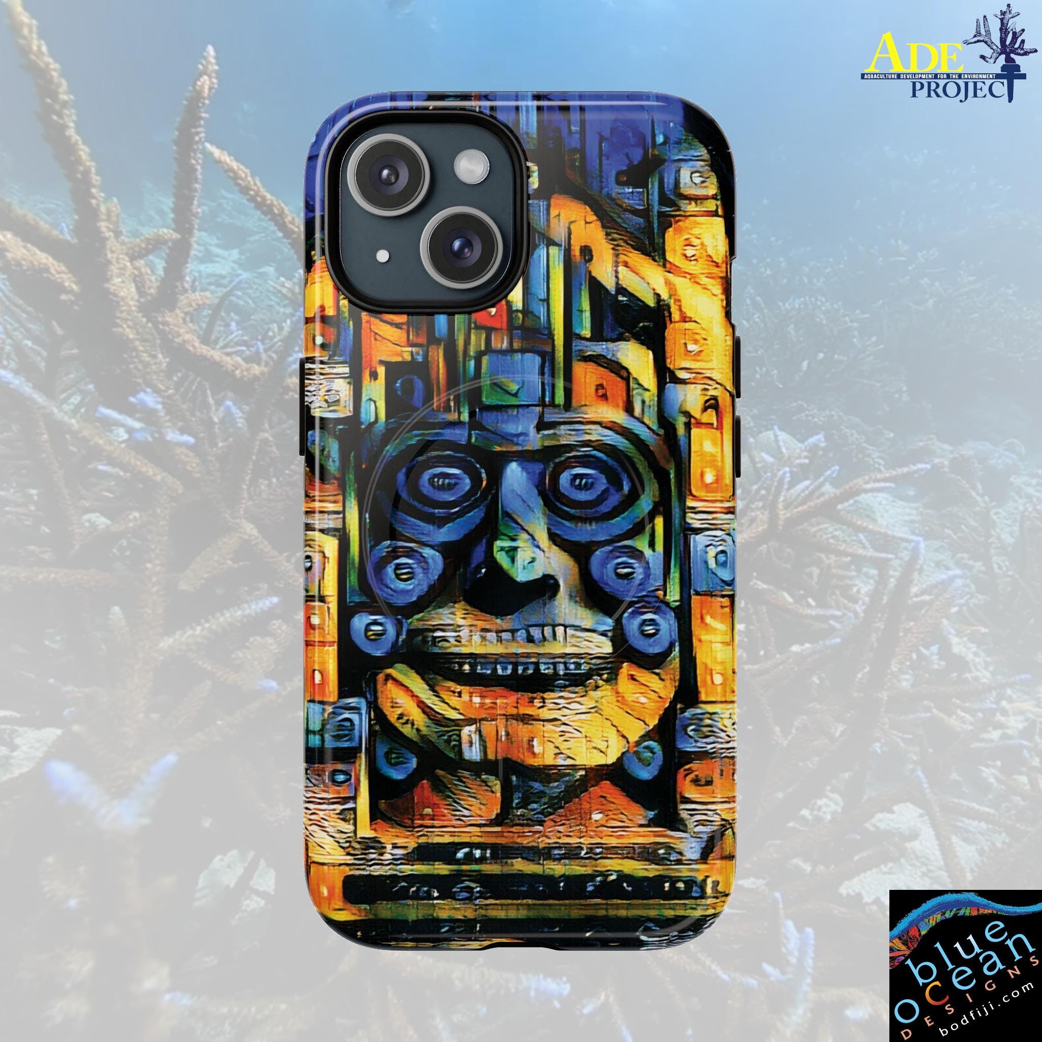 Purple Face iPhone Magnetic Case - Walt Smith Fiji Ocean Art - Supports ADE Reef Restoration