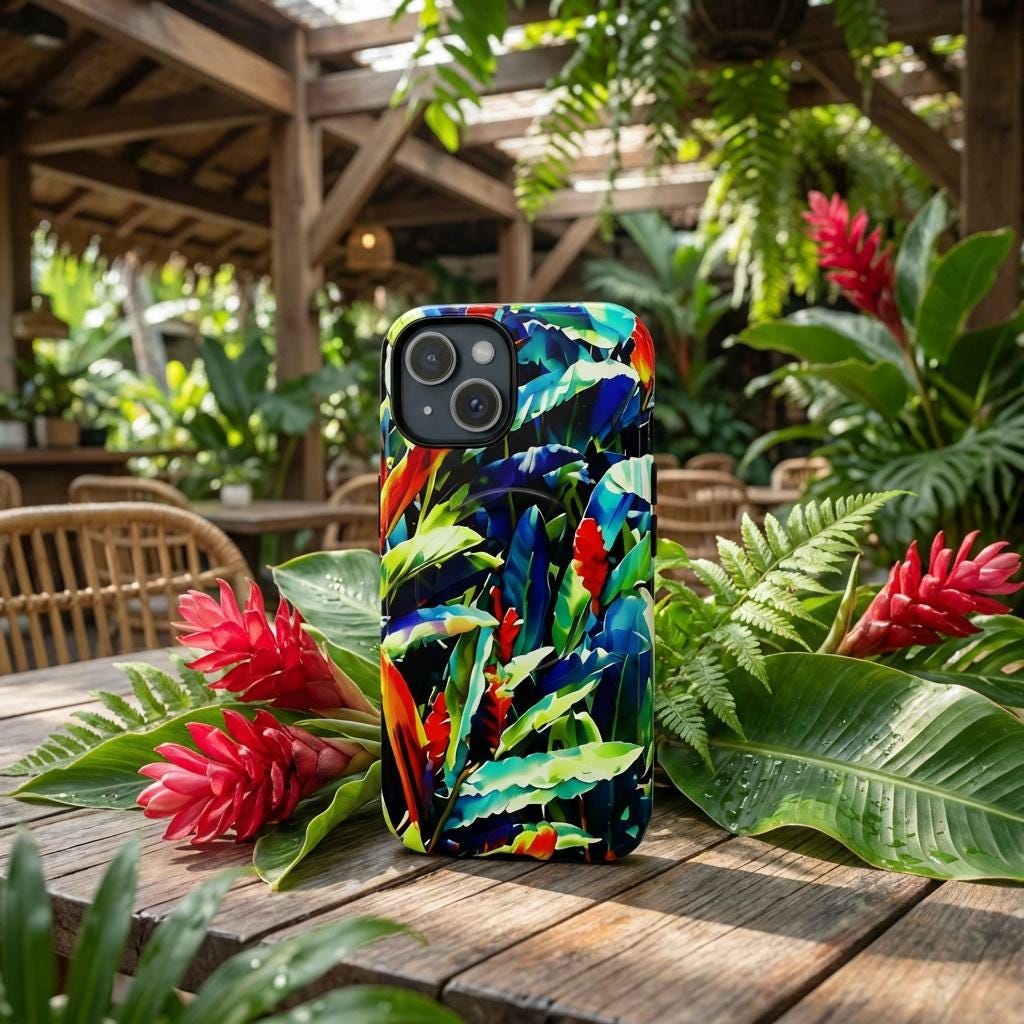 Floral Ginger iPhone Magnetic Case - Walt Smith Fiji Ocean Art - Supports ADE Reef Restoration