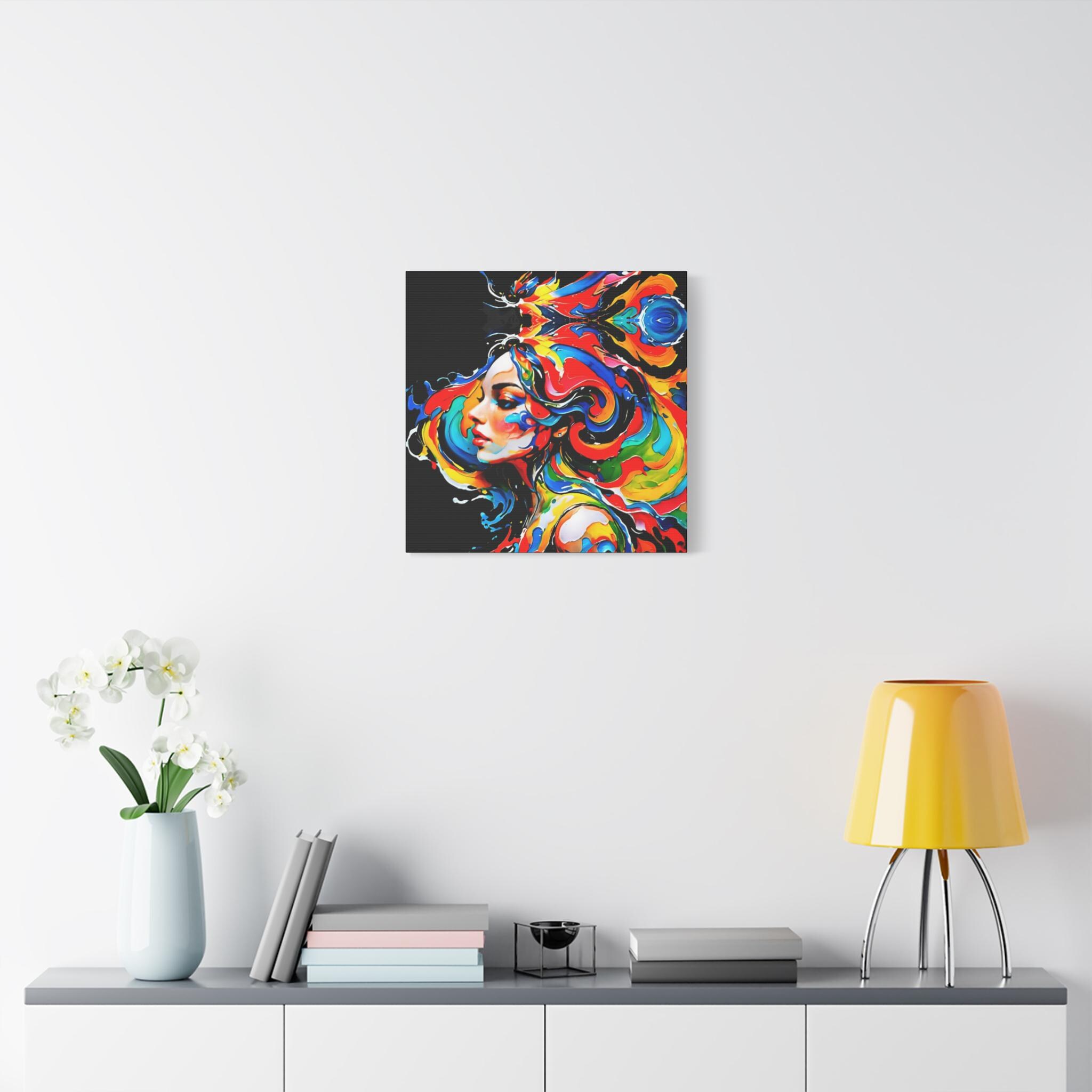 Lady With Paint Canvas Wall Art