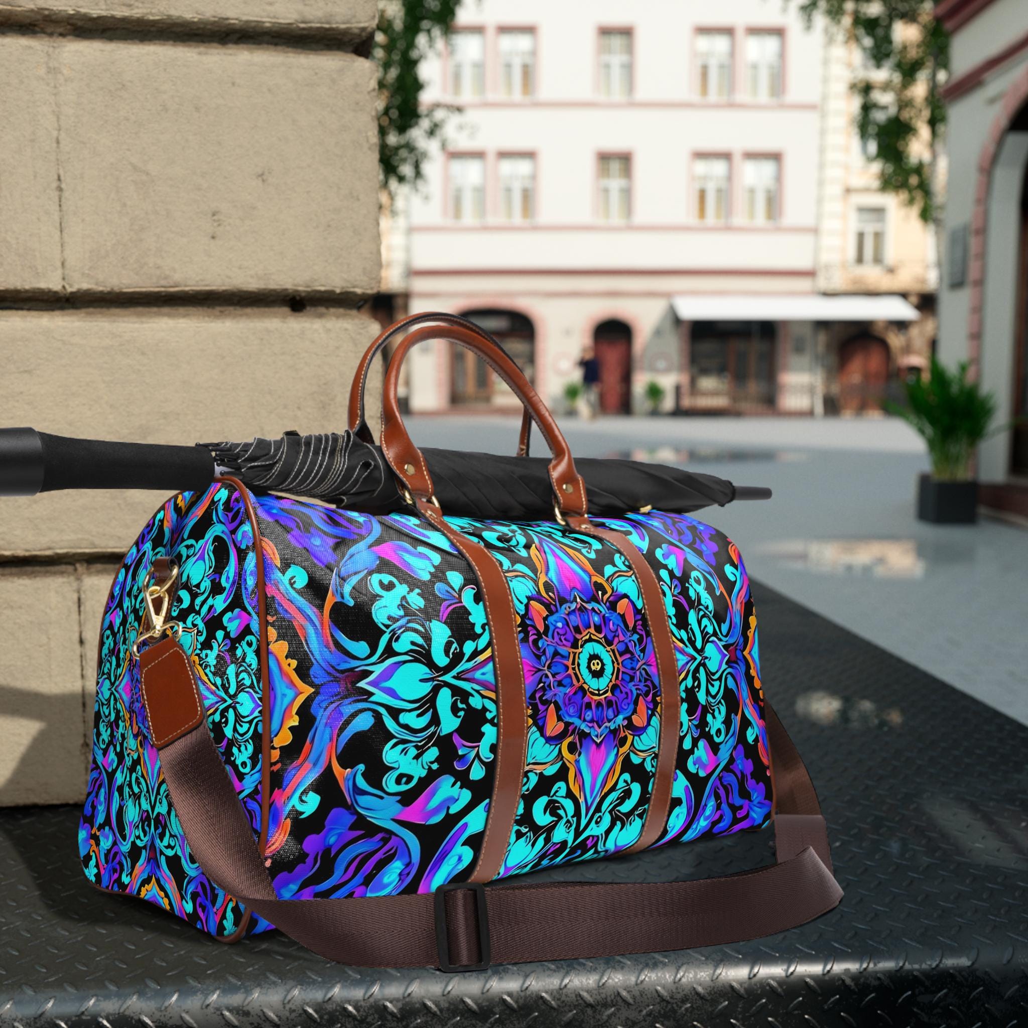 Purple F - Waterproof Travel Bag
