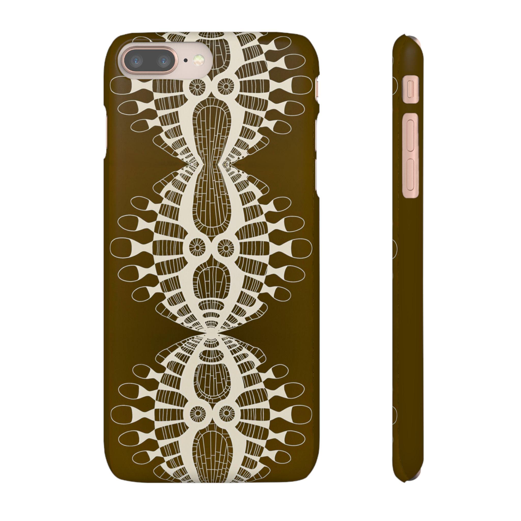 Abstract Urchin Brown iPhone Snap Case - Walt Smith Fiji Ocean Art - Supports ADE Reef Restoration