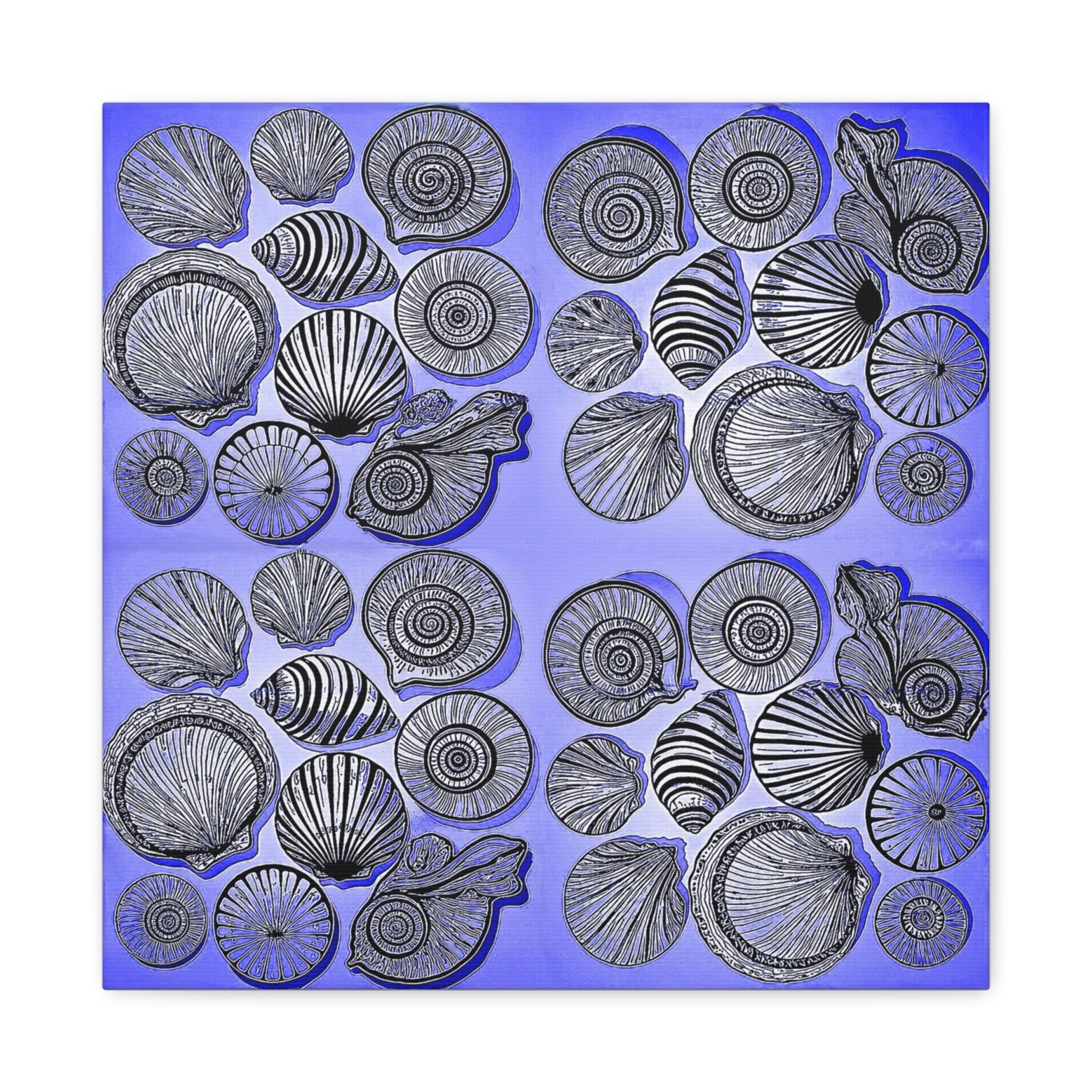 Shells Blue - Canvas Wall Art