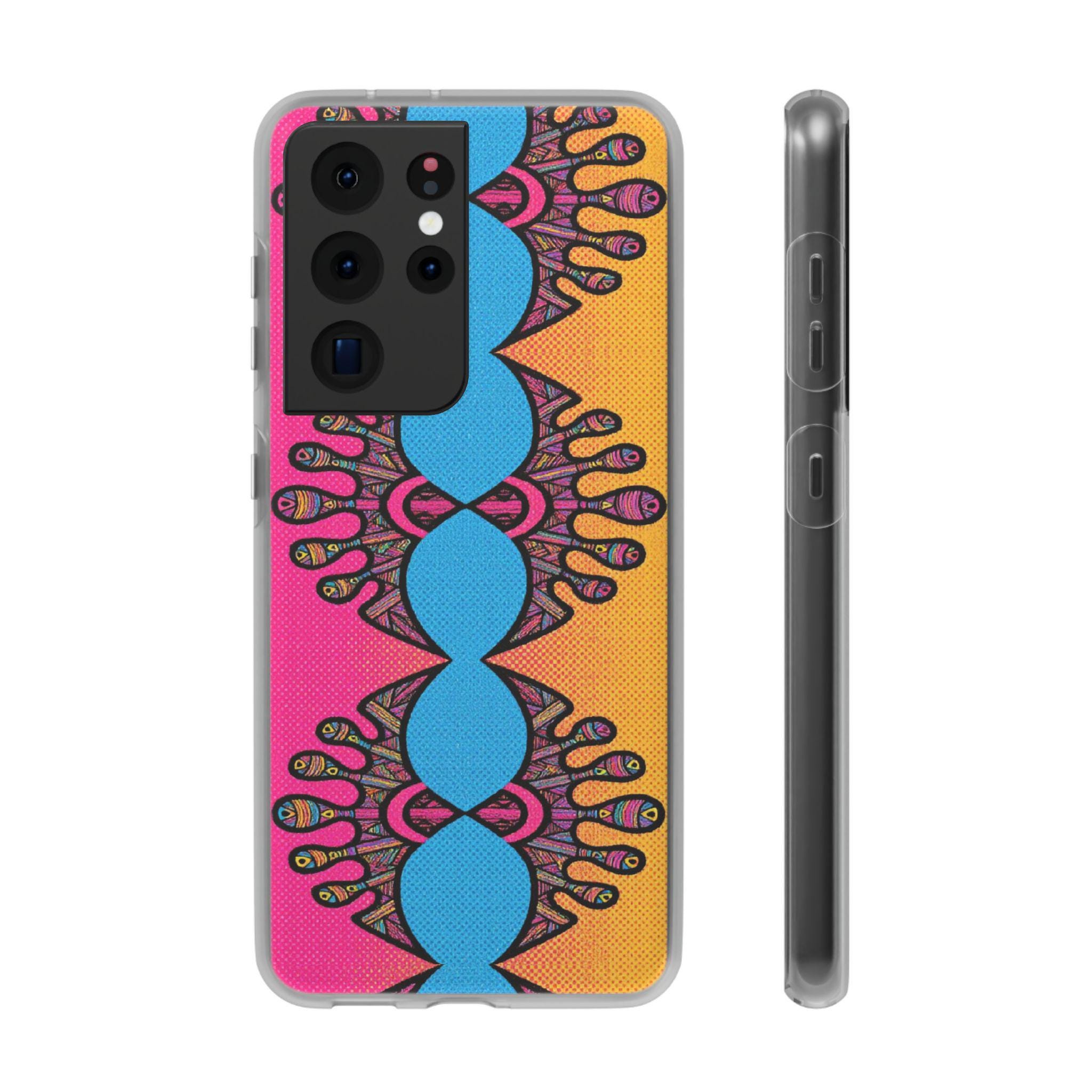 Abstract Urchin Color Android Flexi Case - Walt Smith Fiji Ocean Art - Supports ADE Reef Restoration