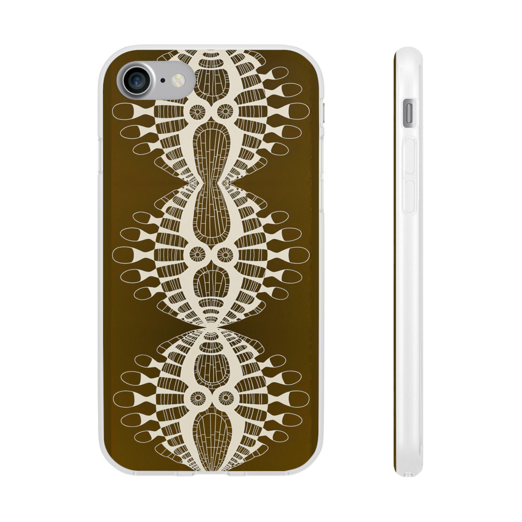 Abstract Urchin Brown iPhone Flexi Case - Walt Smith Fiji Ocean Art - Supports ADE Reef Restoration
