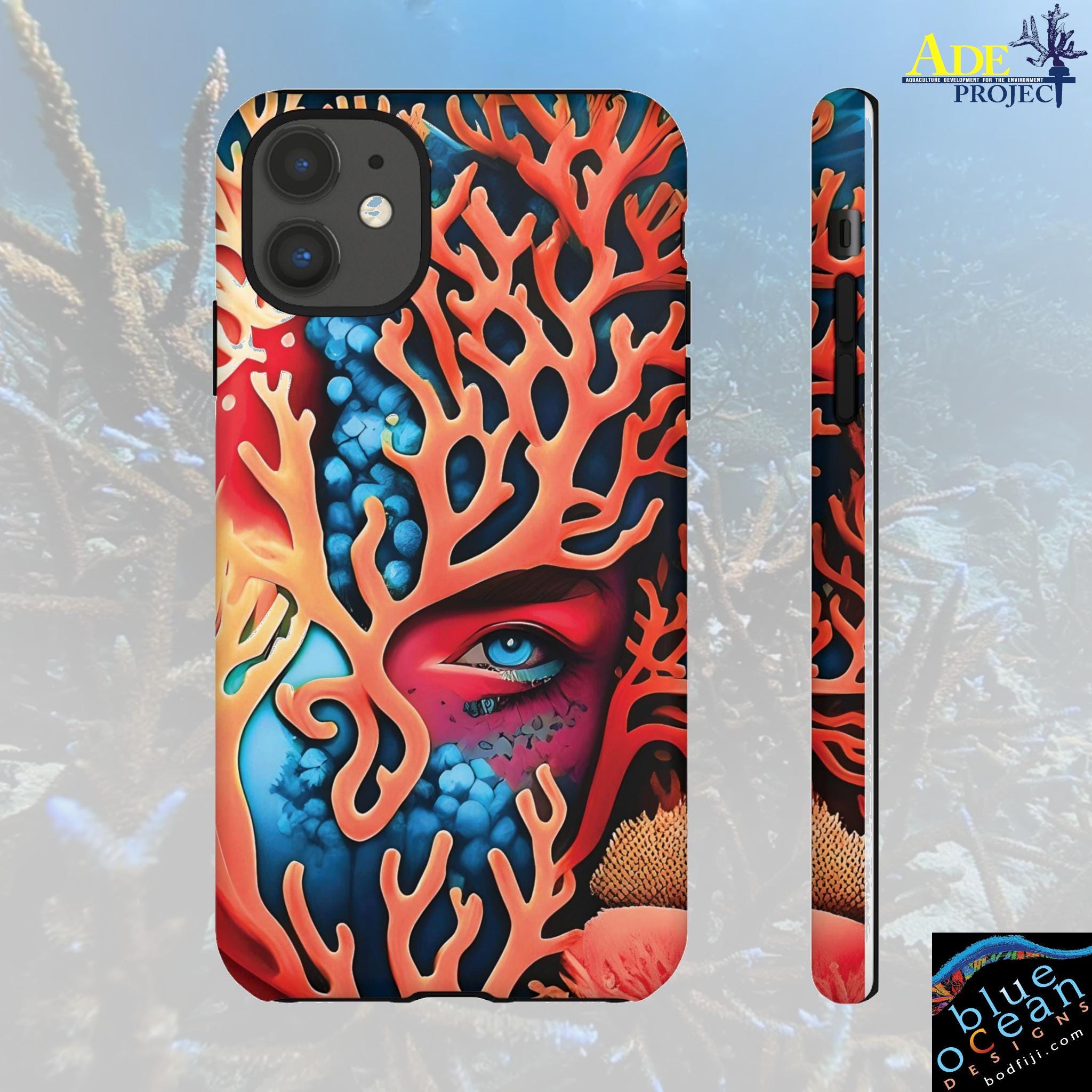 Hidden Reef iPhone Tough Case - Walt Smith Fiji Ocean Art - Supports ADE Reef Restoration